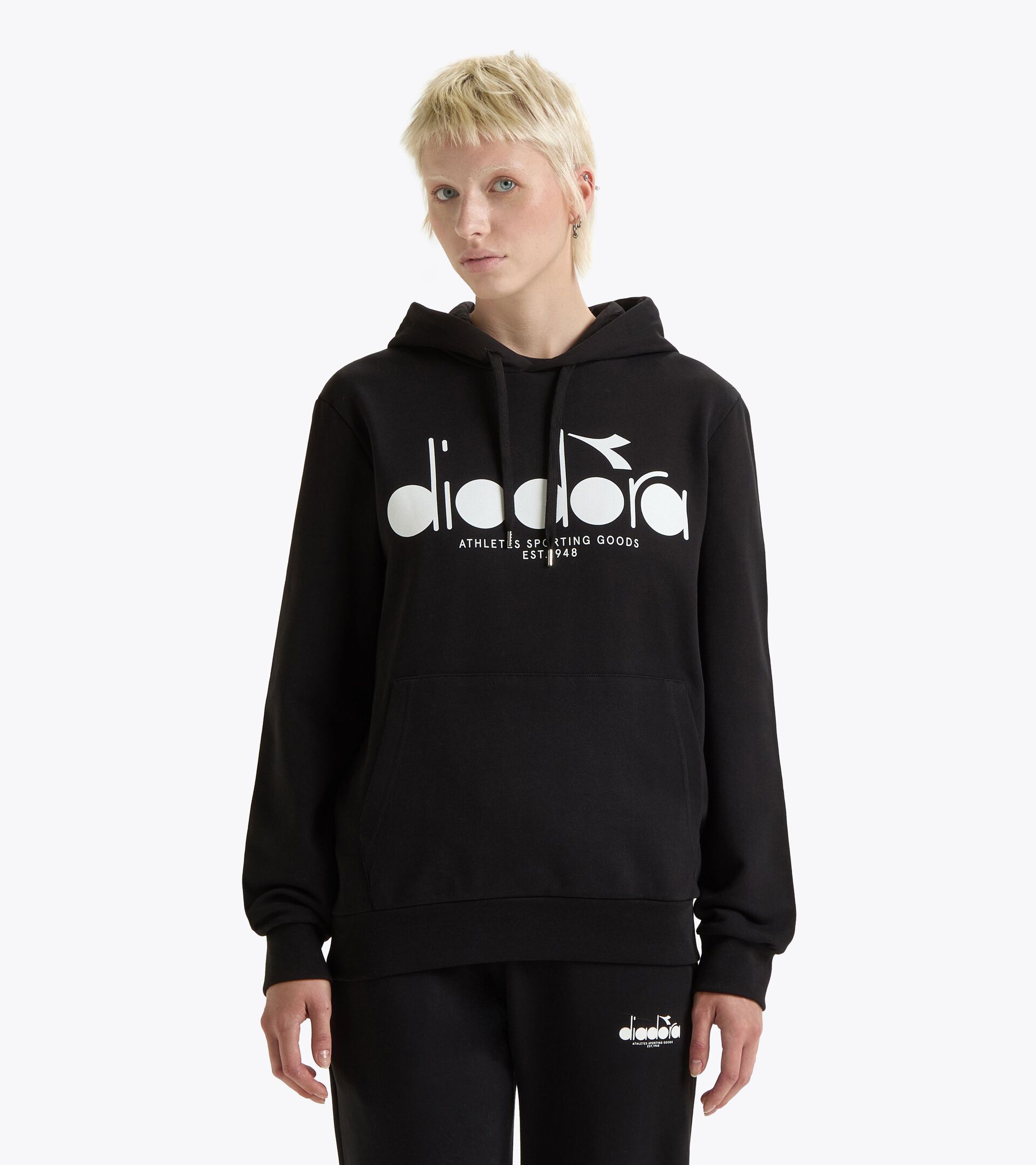 Color block hoodie - All-Gender HOODIE LOGO BLACK - Diadora