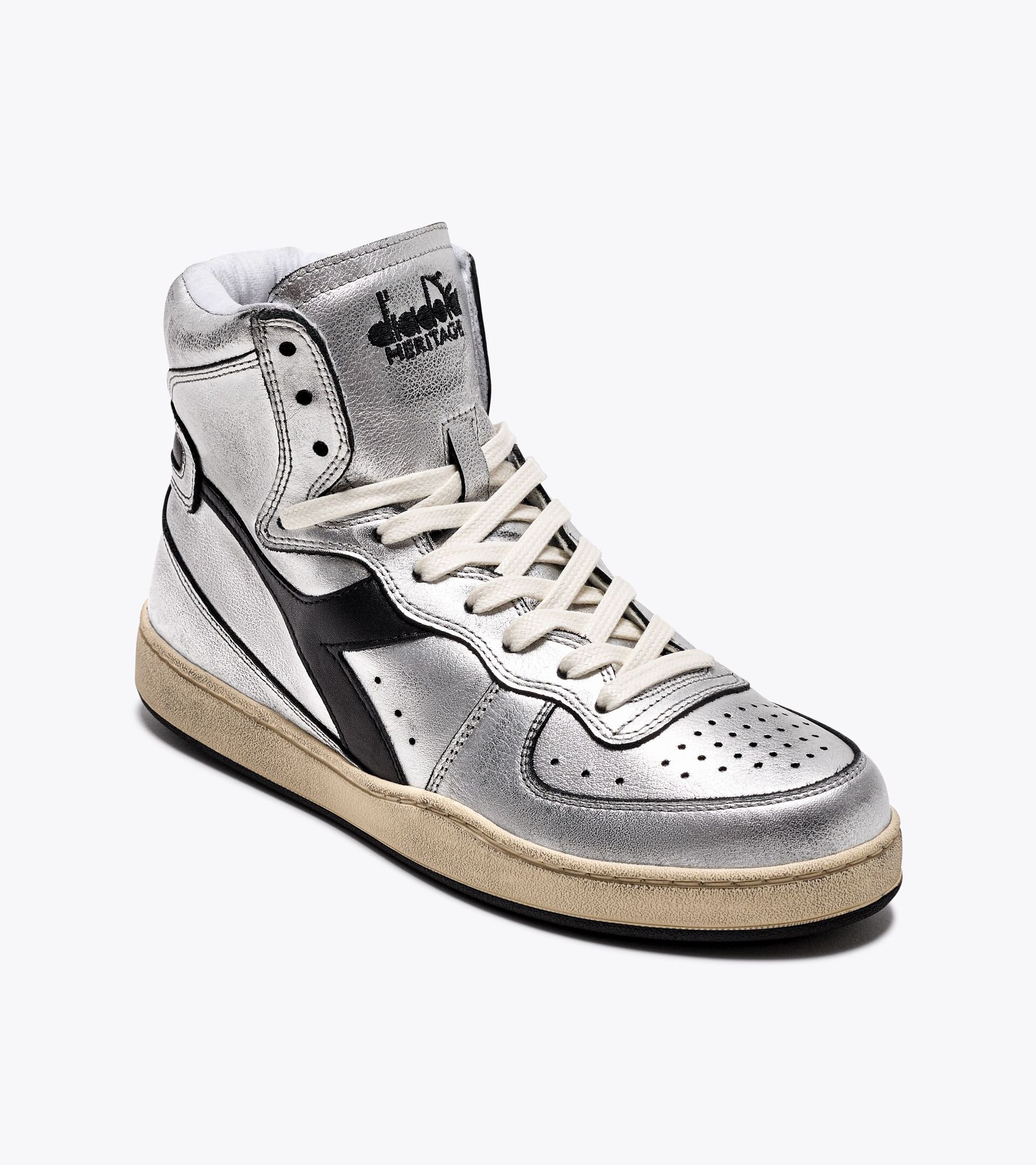 Chaussures Heritage - Femme MI BASKET SILVER USED W ARGENTO METALLIZZATO/NERO - Diadora