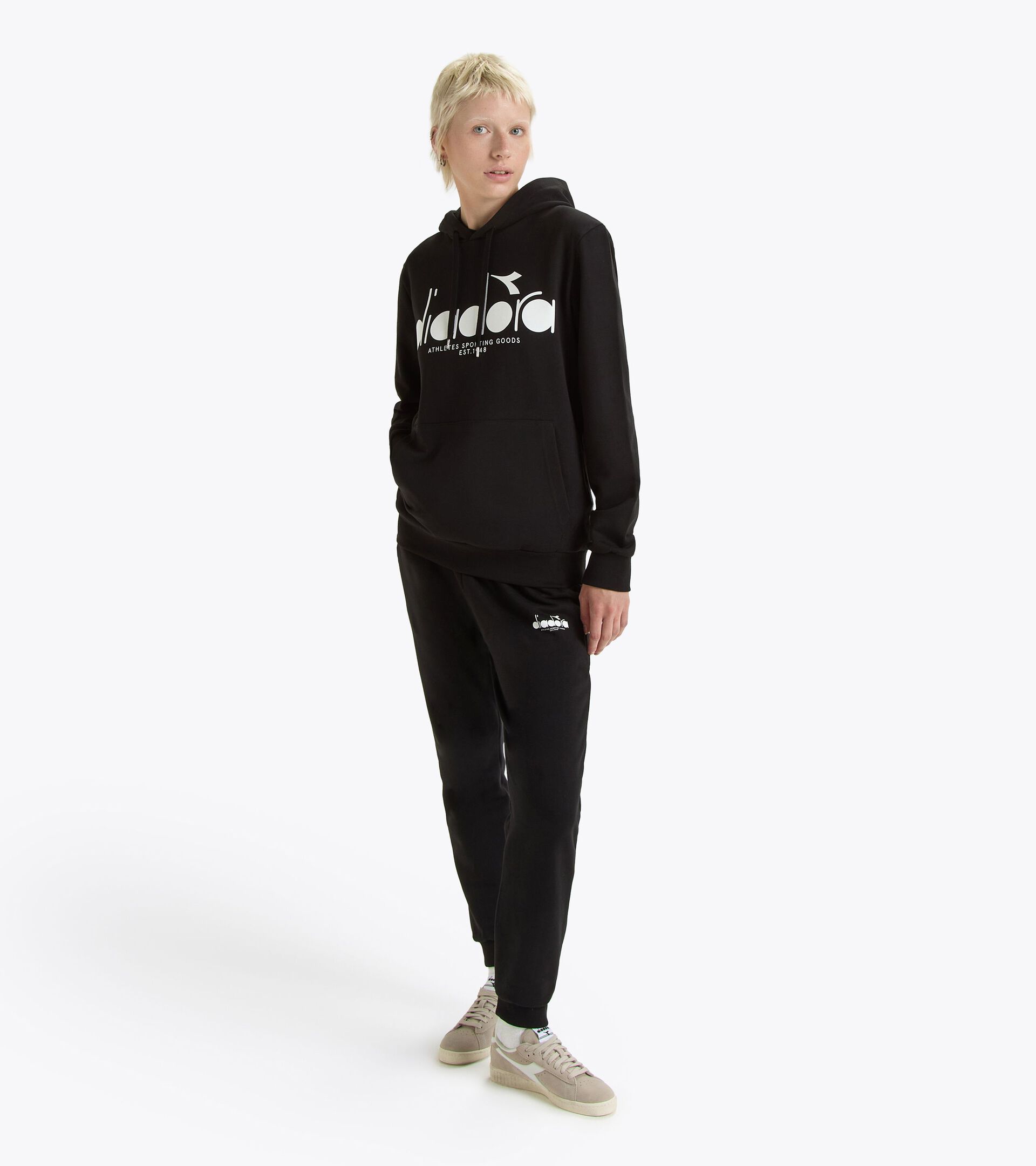 Color block hoodie - All-Gender HOODIE LOGO BLACK - Diadora