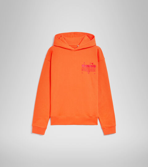 HOODIE MANIFESTO, ORANGEN Sweatshirt mit Kapuze aus aufgerauter Baumwolle - Unisex HOODIE MANIFESTO ORANGEN - Diadora