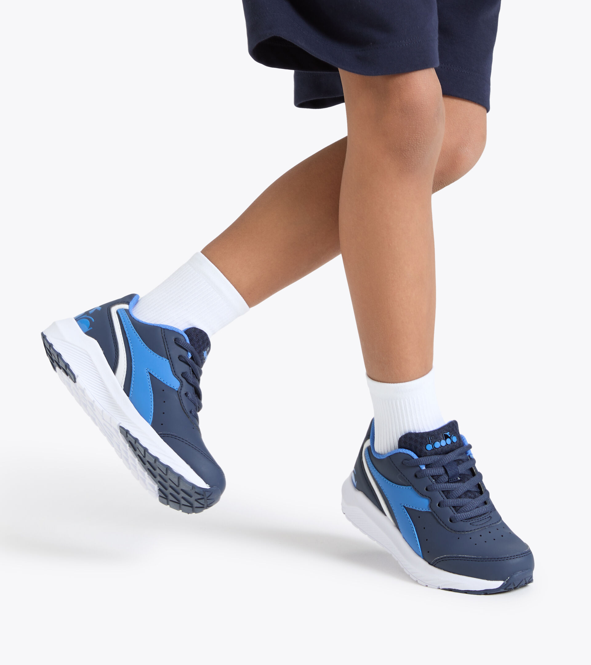 Running shoe - Kids FALCON SL JR CLASSIC NAVY/MICRO BLUE - Diadora