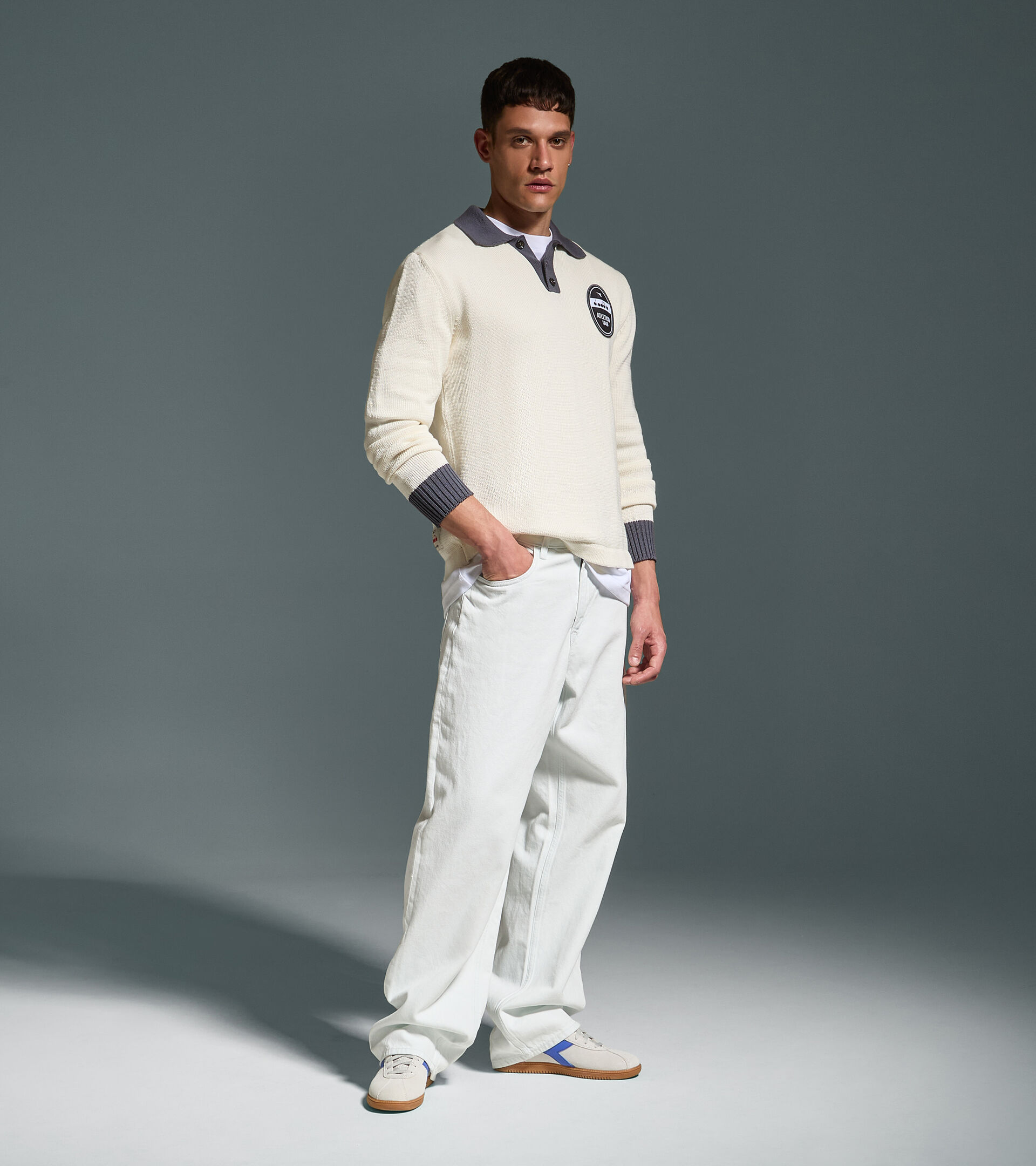 Long-sleeved Legacy polo - Made in Italy - All-gender POLO LS  LEGACY WHITE ALYSSUM - Diadora