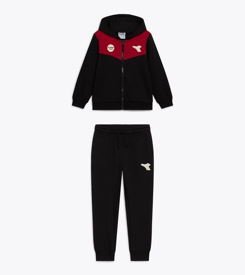 Ch&aacute;ndal cotton look - Regular/Relaxed - Ni&ntilde;os y ni&ntilde;as JU. TRACKSUIT HD FZ LOGO (FT) NEGRO - Diadora