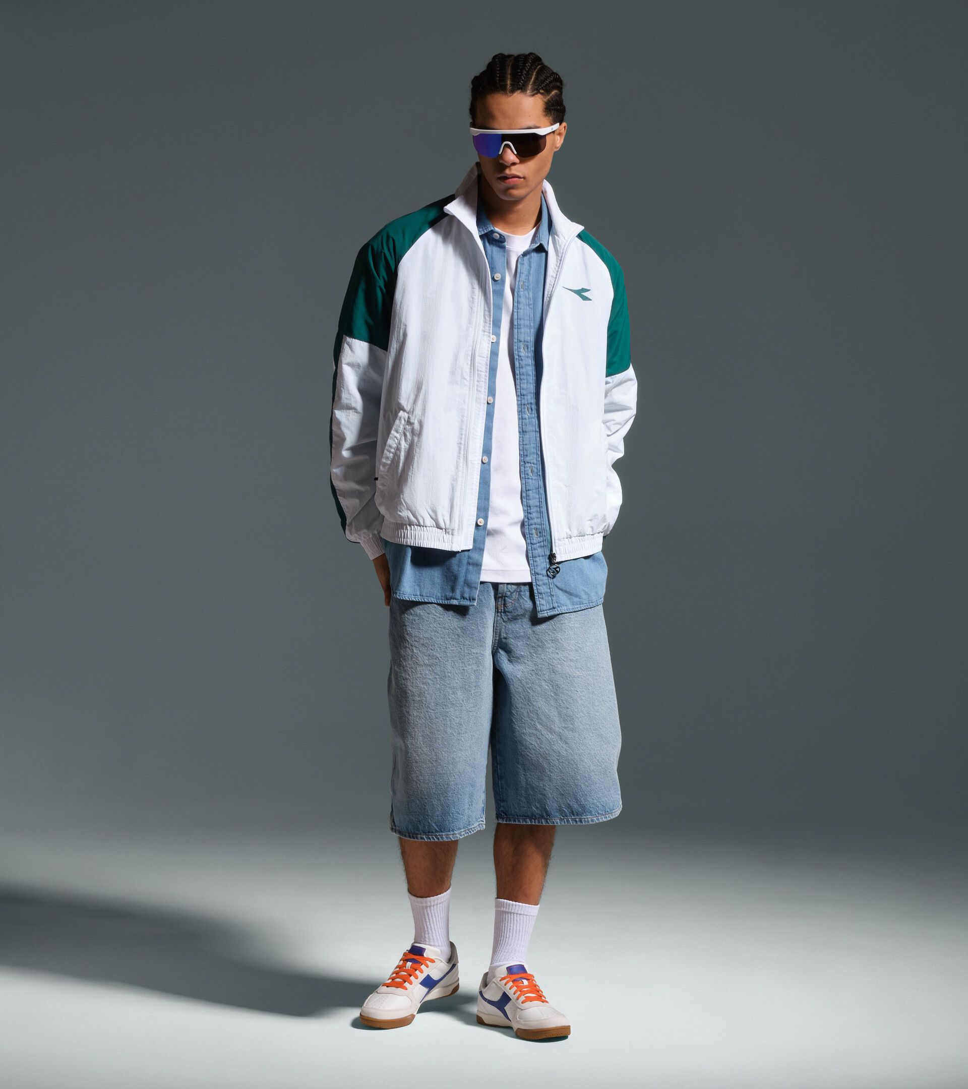 Tennis Track Jacket - Competition - All-gender U. TRACK JACKET MATCH OPTICAL WHITE /SHADED SPRUCE - Diadora
