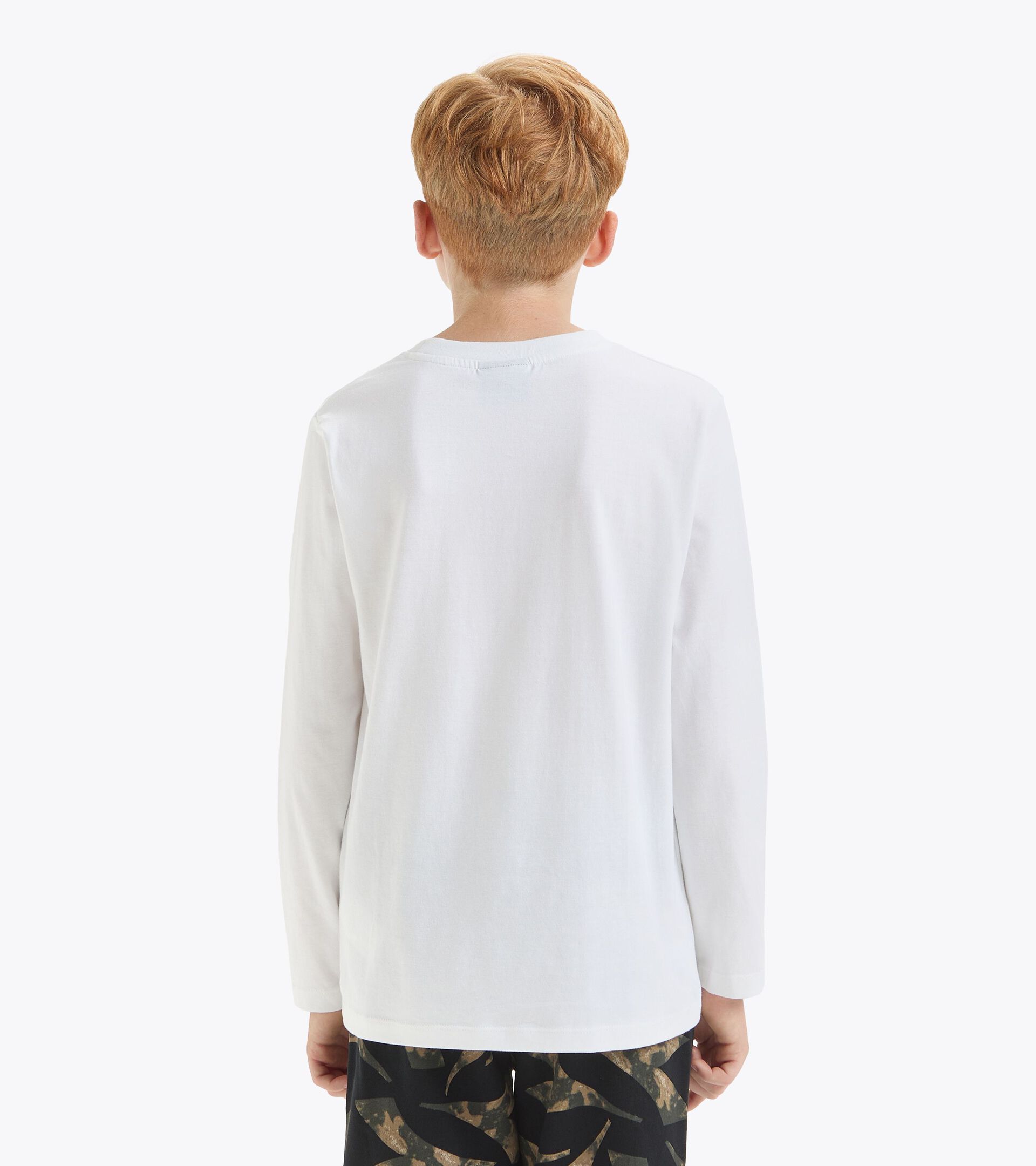 Long-sleeved shirt - Boy JB.T-SHIRT LS LOGO SPRAY SNOW WHITE - Diadora
