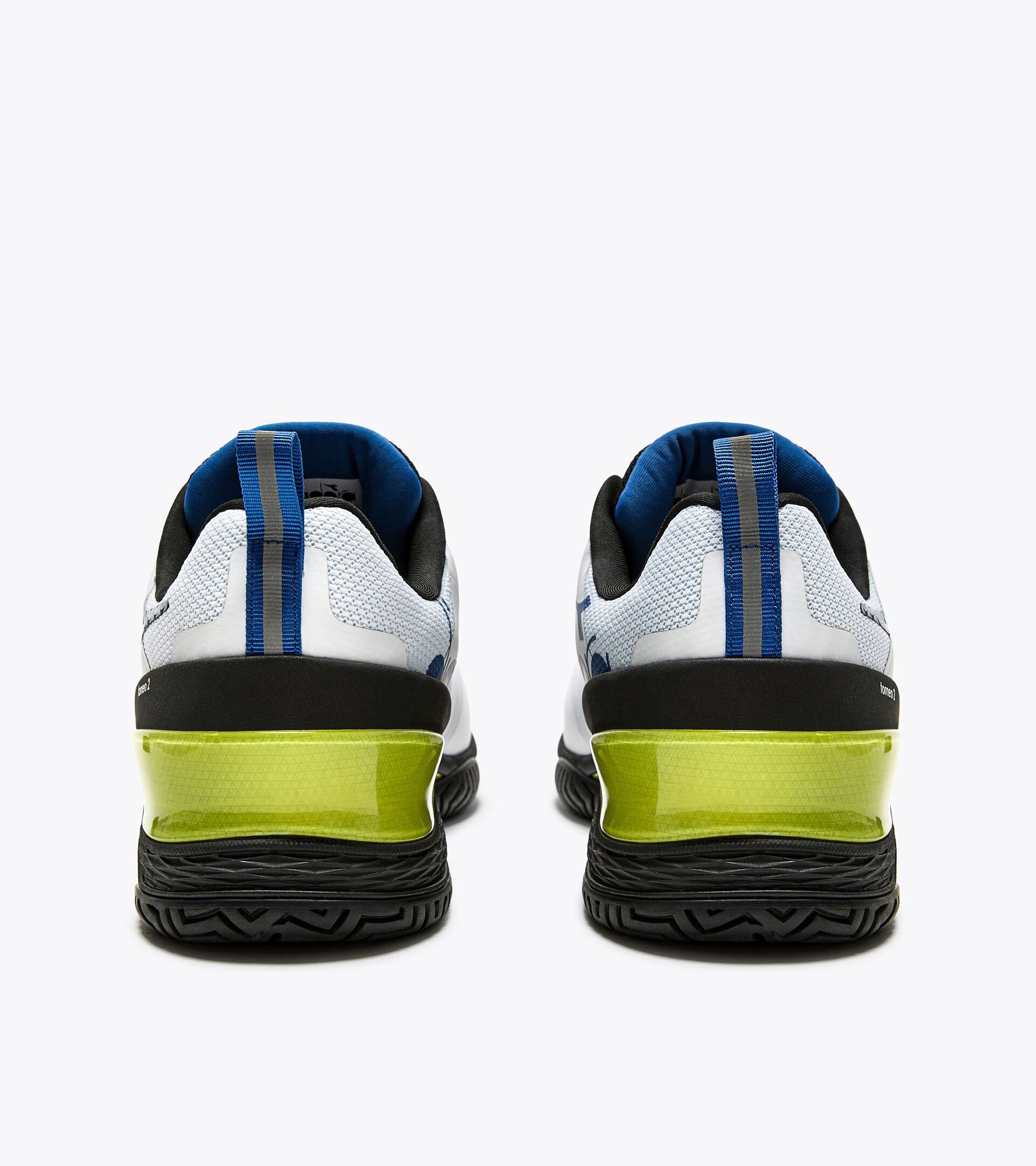 Tennis shoes for hard surfaces or clay - Men BLUSHIELD TORNEO 2 AG WHITE/DEJA VU BLUE/BLACK - Diadora