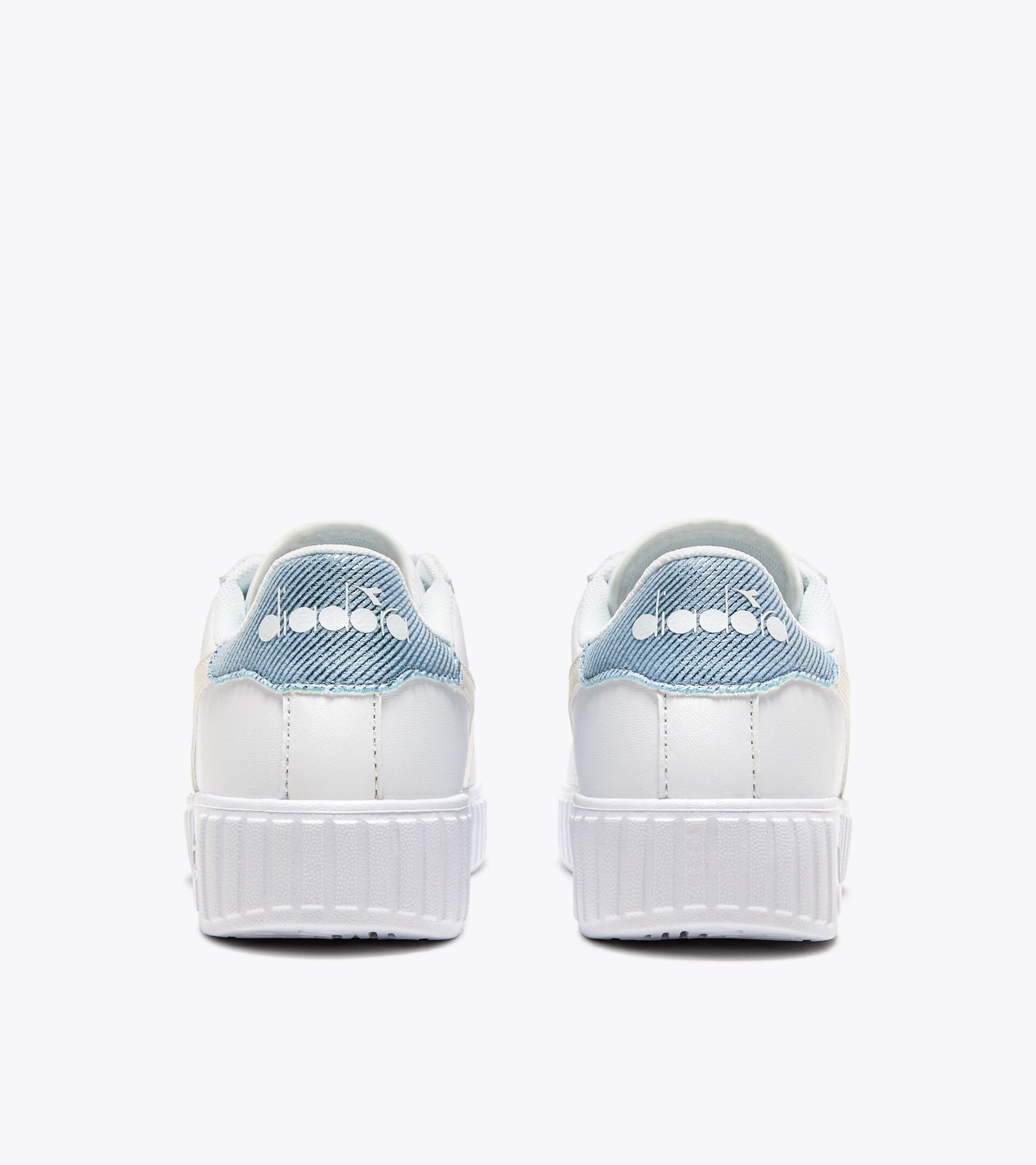 Sports shoe -  8 to 16 years old - All-gender GAME STEP METAL GS WHITE/SKY-BLUE - Diadora