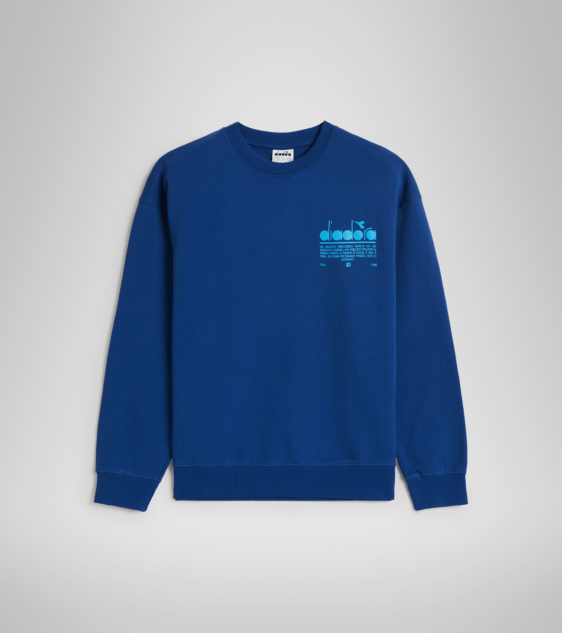 Felpa girocollo in cotone - Unisex SWEATSHIRT CREW MANIFESTO BLU ESTATE - Diadora