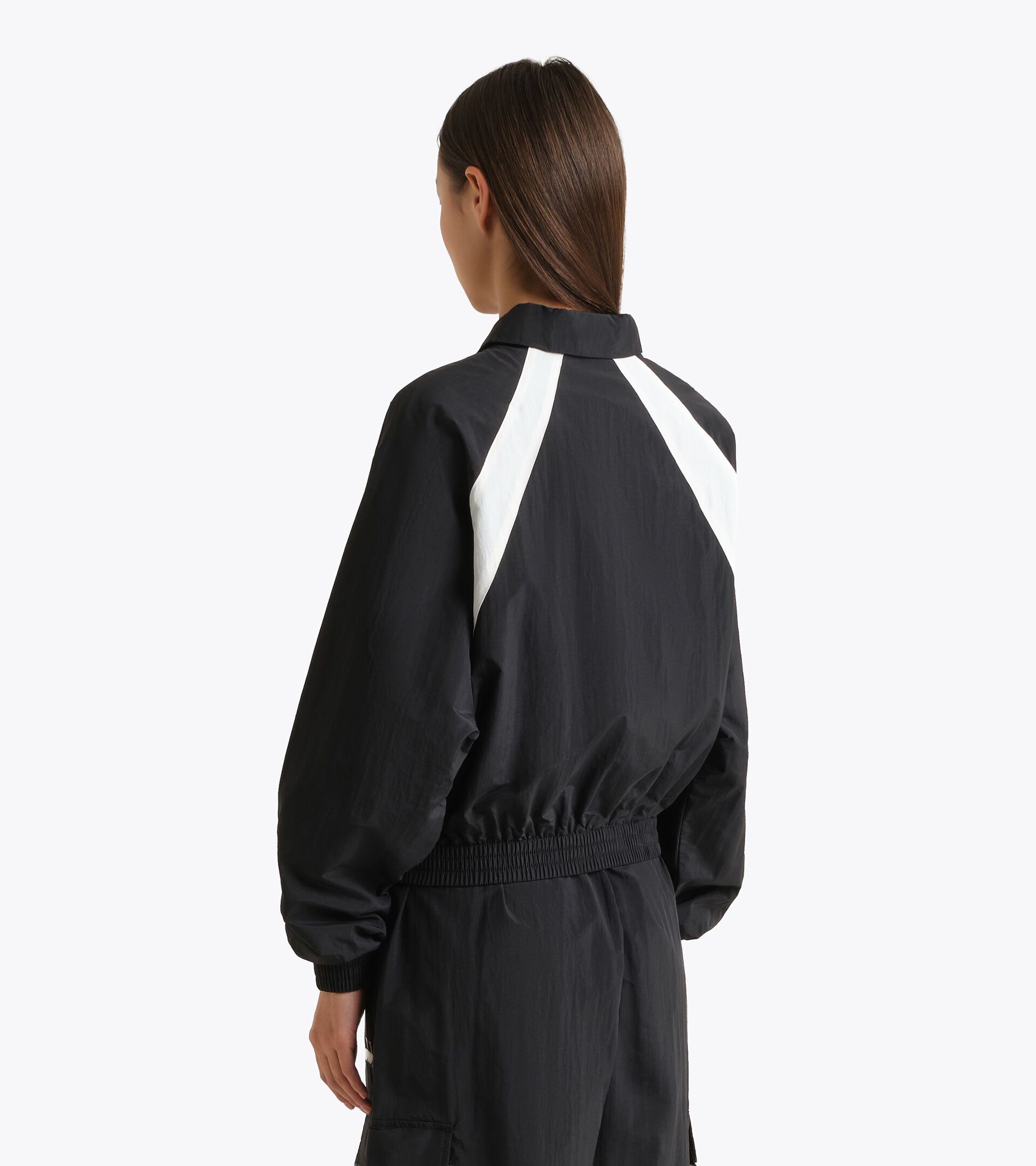 Ripstop Nylon Track Jacket - Women&rsquo;s L. TRACK JACKET LOGO BLACK - Diadora