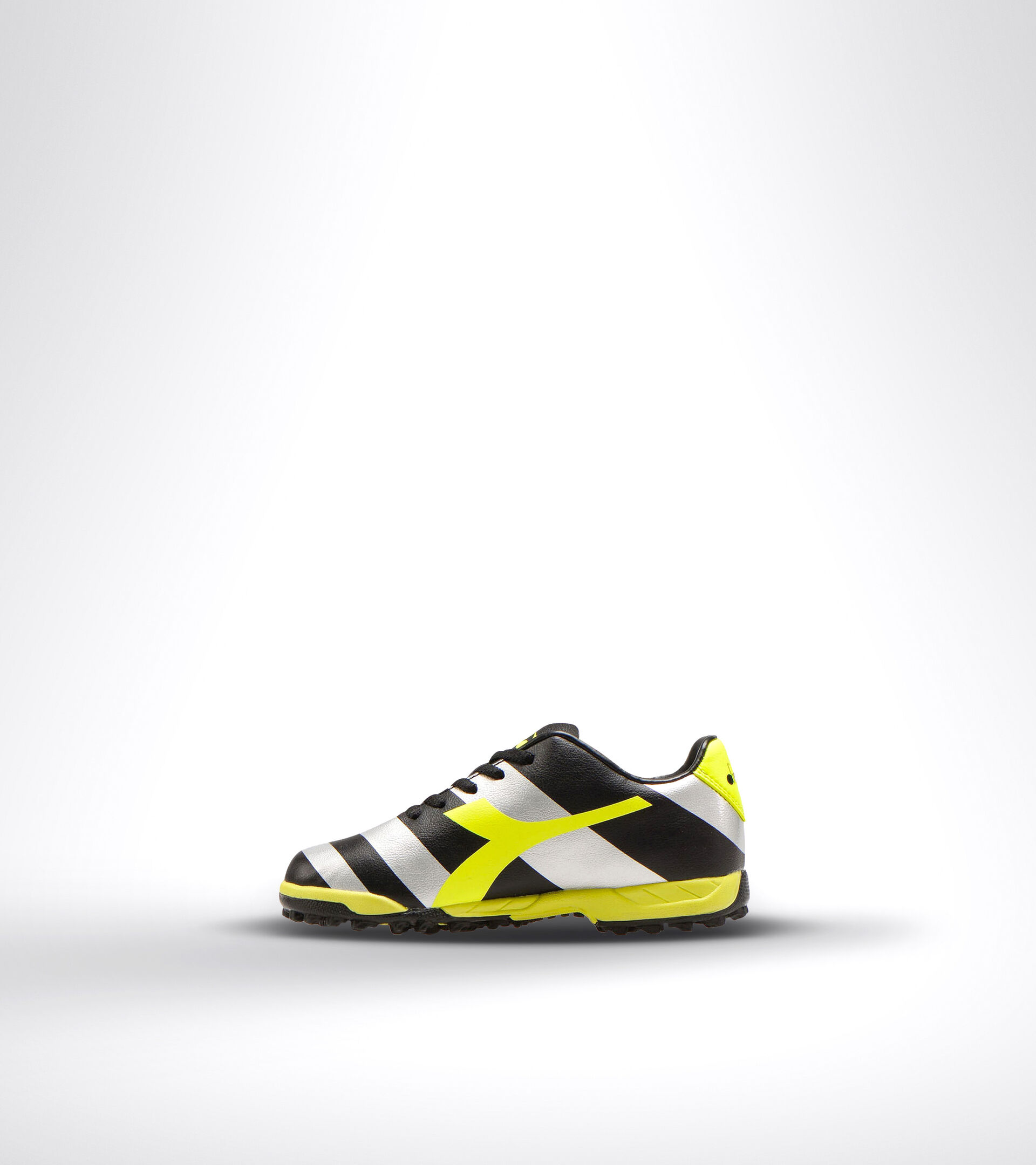 Hard ground and artificial turf football boot - Unisex kids RAPTOR R TF JR BLACK/SILVER/YELLOW FL DD - Diadora