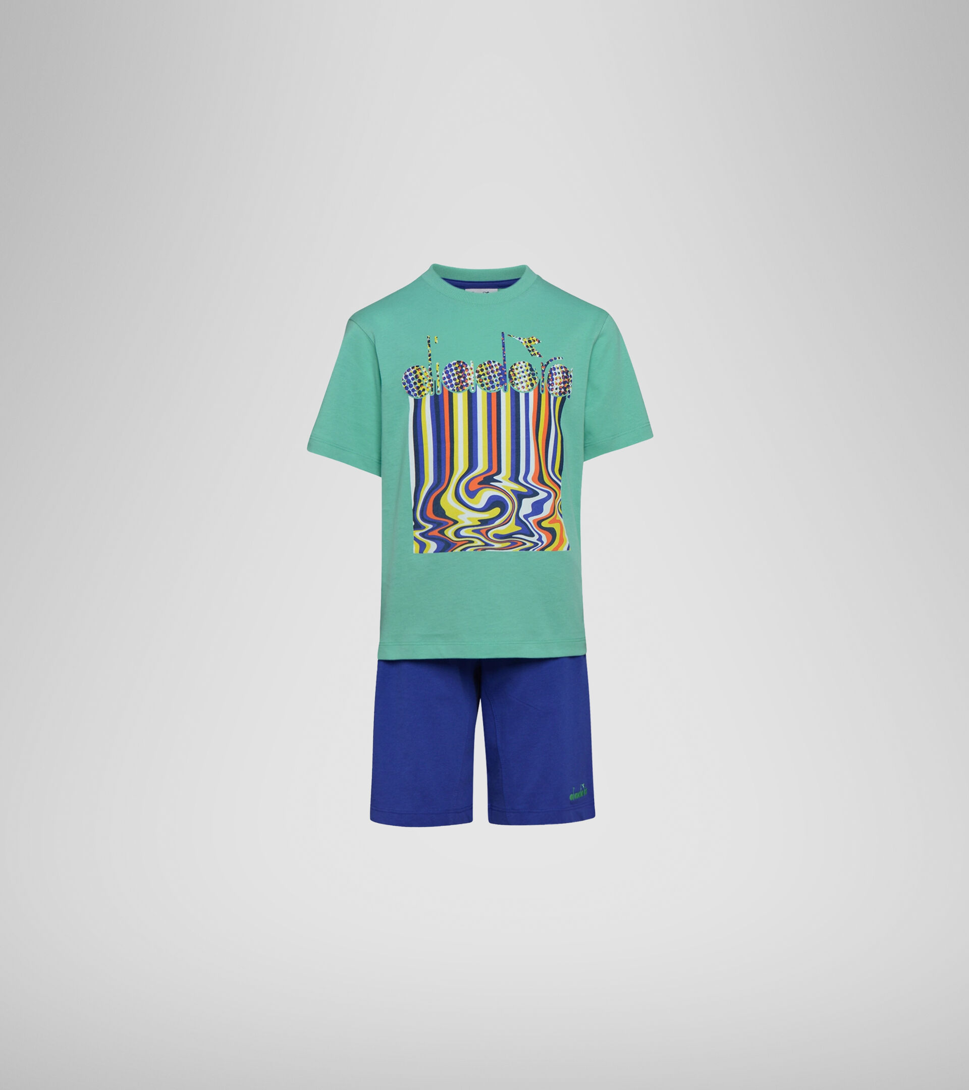 Apparel Sport BAMBINO JB. SET SS LOGO DRIP GREEN JADE CREAM Diadora