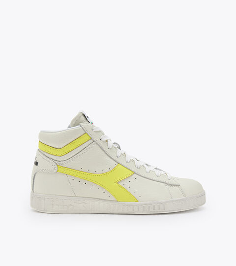 Scarpa sportiva - Unisex GAME L HIGH FLUO WAXED BIANCO/GIALLO LIMONE FLUO - Diadora