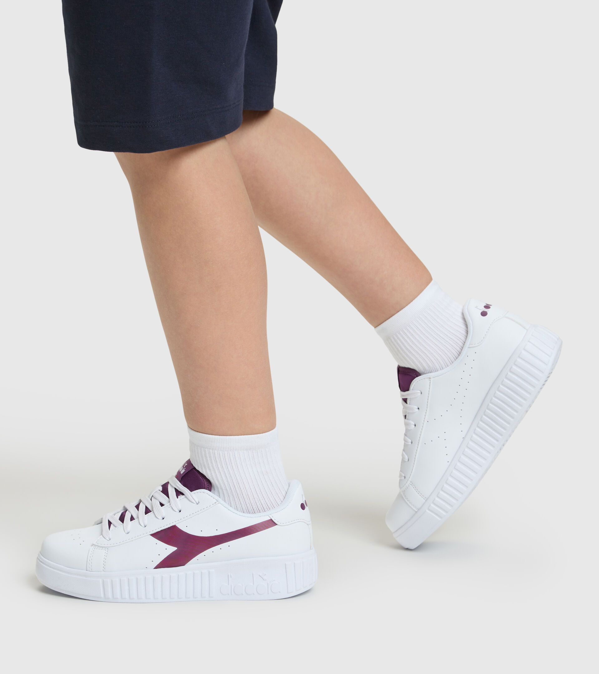 Sports shoes - Junior 8-16 years GAME STEP KALEIDO GS WHITE/DAHLIA MAUVE - Diadora