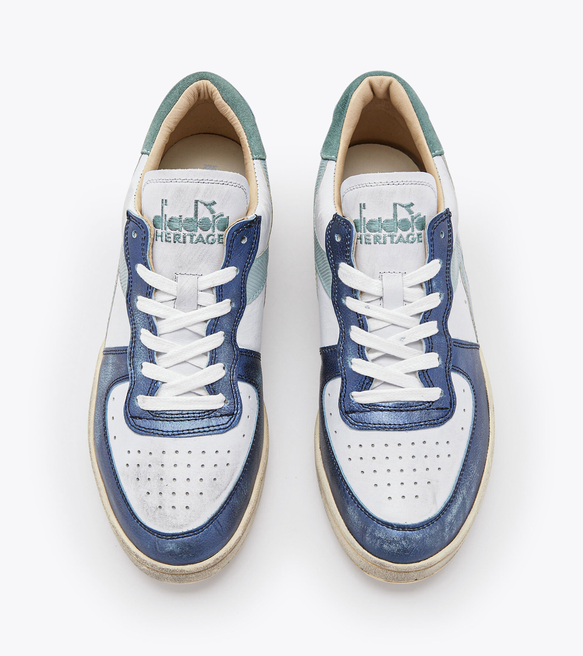 Heritage shoes - Unisex MI BASKET LOW METALLIC DIRTY WHITE/BLUE EYES - Diadora
