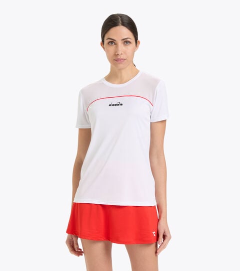 Tennis-T-Shirt aus Polyester - Damen L. SS CORE T-SHIRT T STRAHLEND WEISSE - Diadora