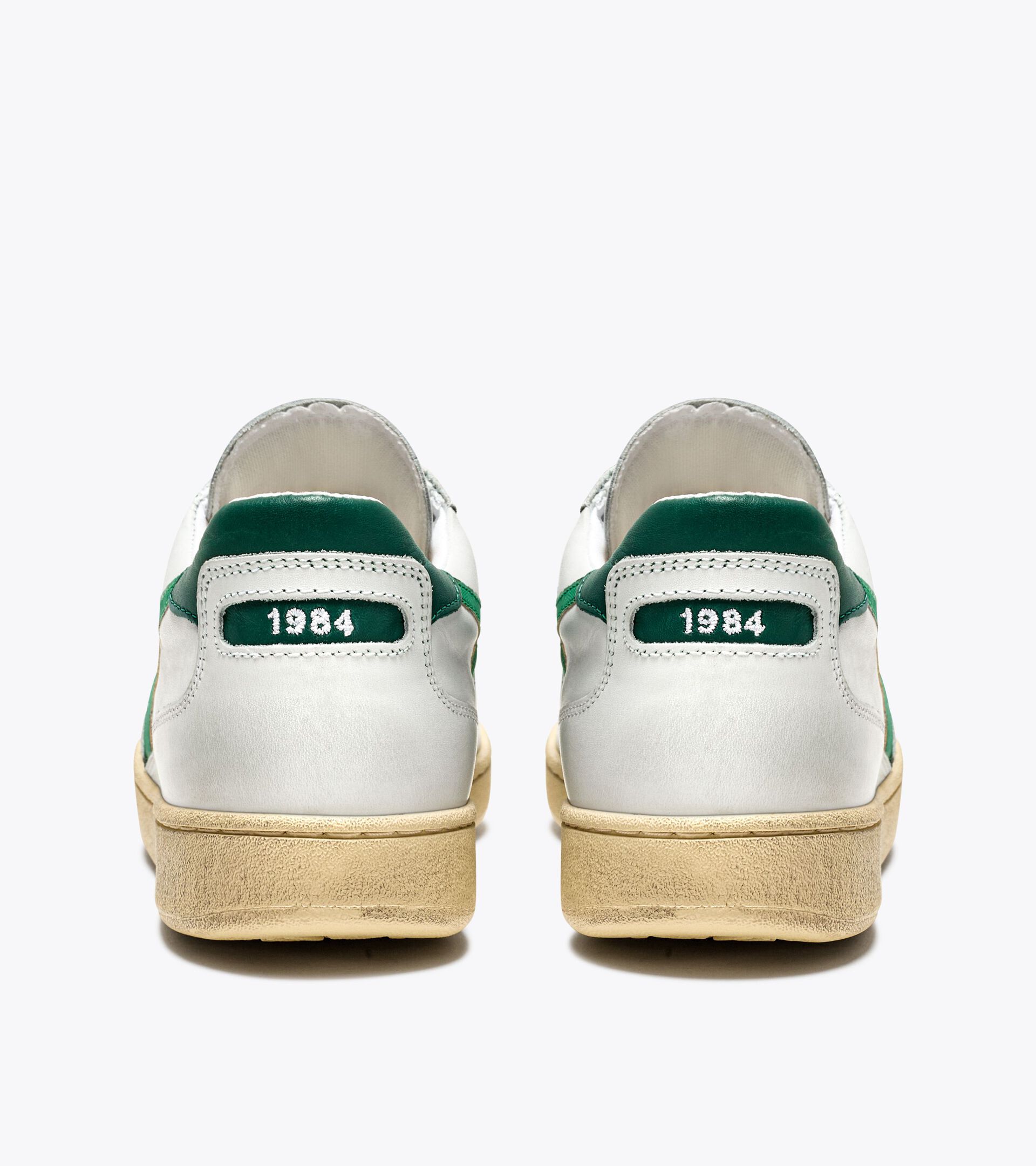 Heritage shoes - Unisex MI BASKET LOW USED WHITE/VERDANT GREEN - Diadora