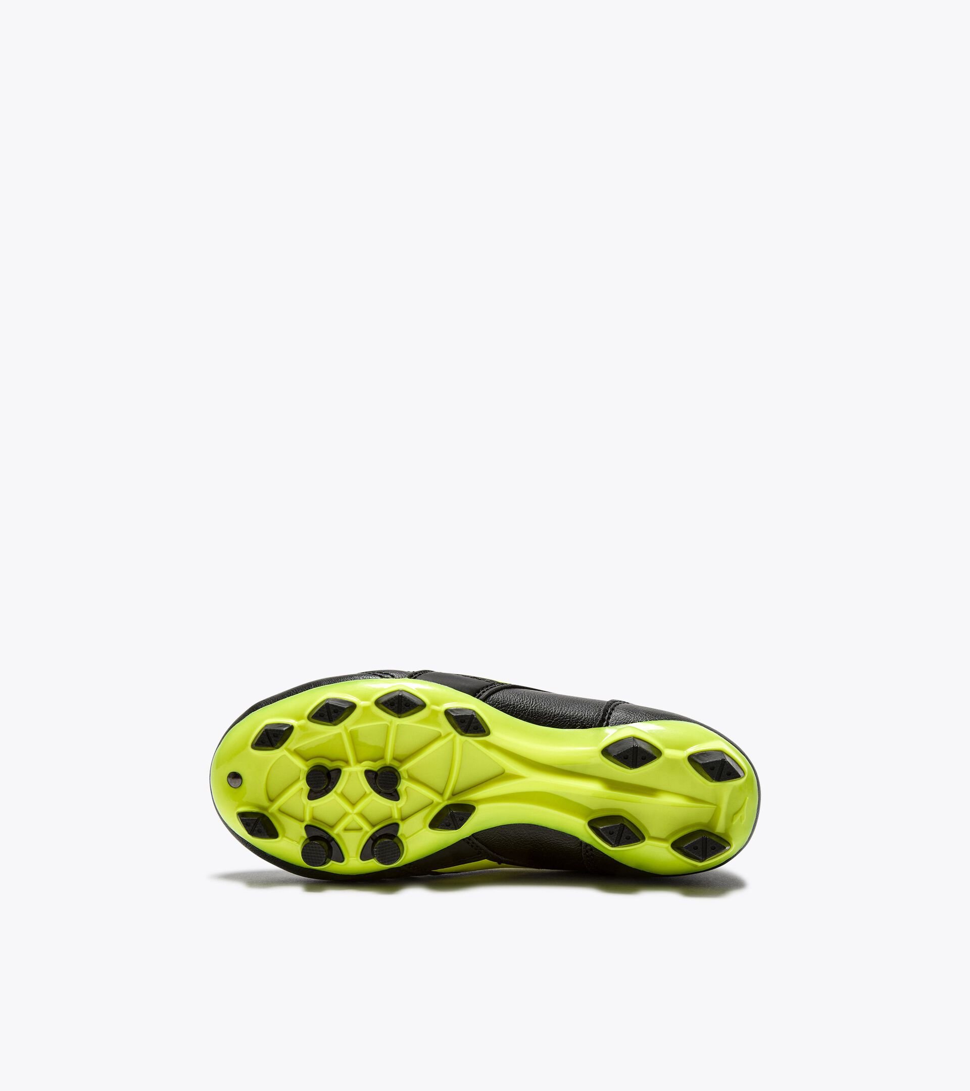 Calcio boots for firm grounds - Junior BRASIL ICON R LPU JR BLACK/FLUO YELLOW DIADORA - Diadora