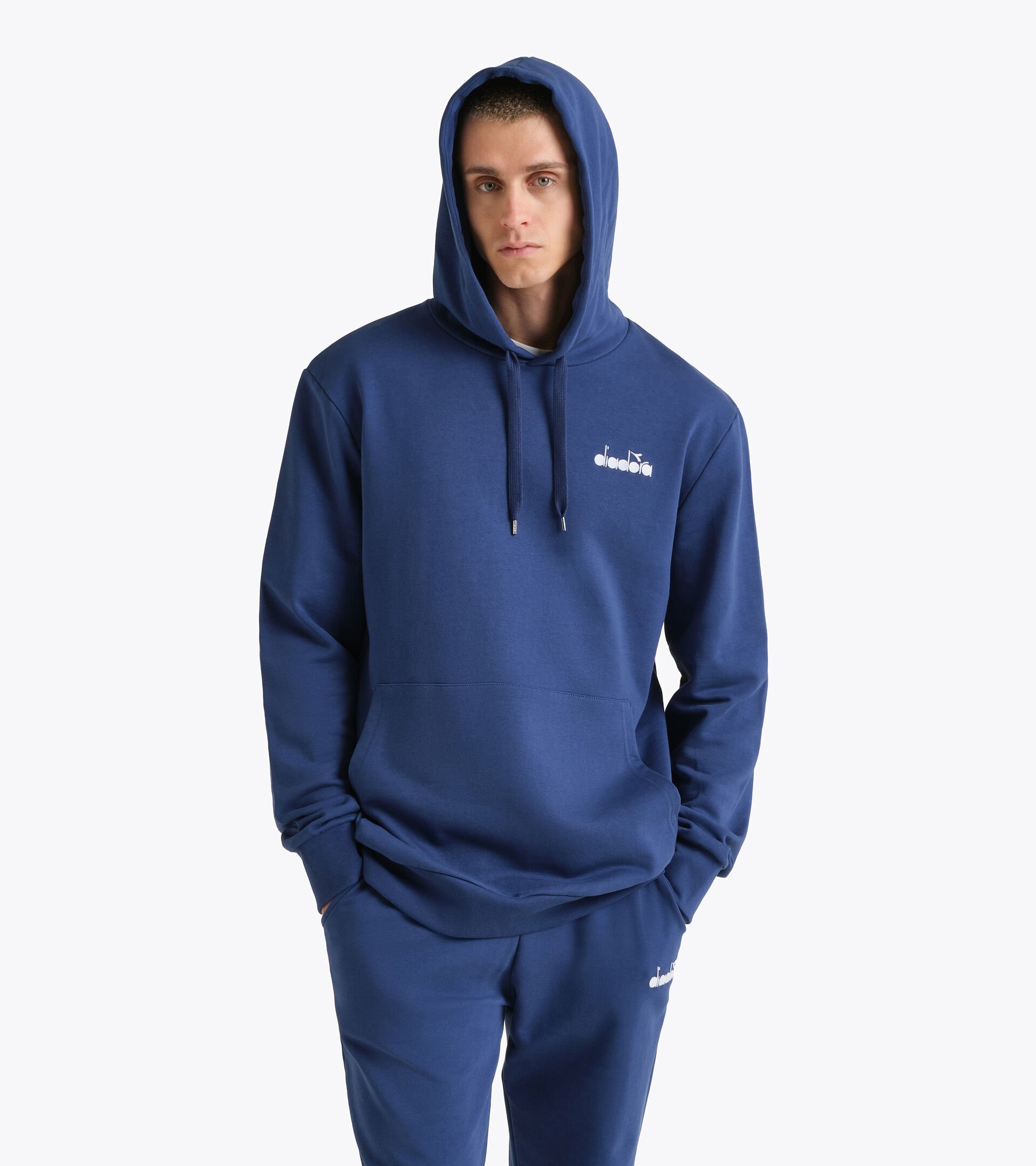 Color block hoodie - All-Gender HOODIE LOGO NAVY PEONY - Diadora