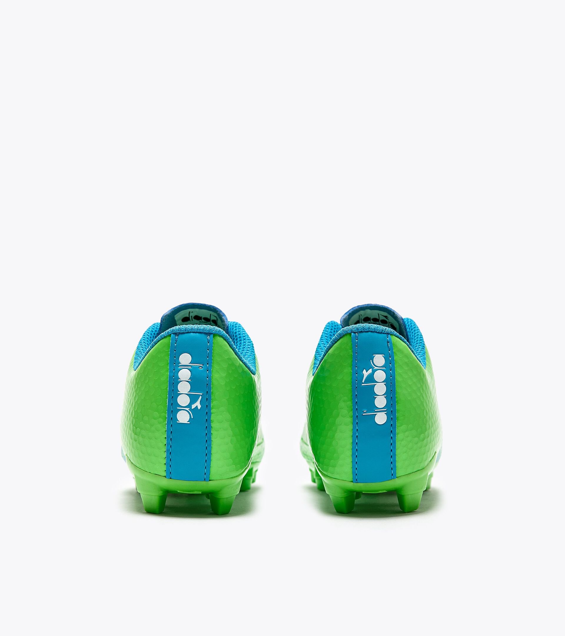 Calcio boots for firm grounds - Junior CATTURA GR LPU JR GREEN FL/WHT/BLUE FL - Diadora