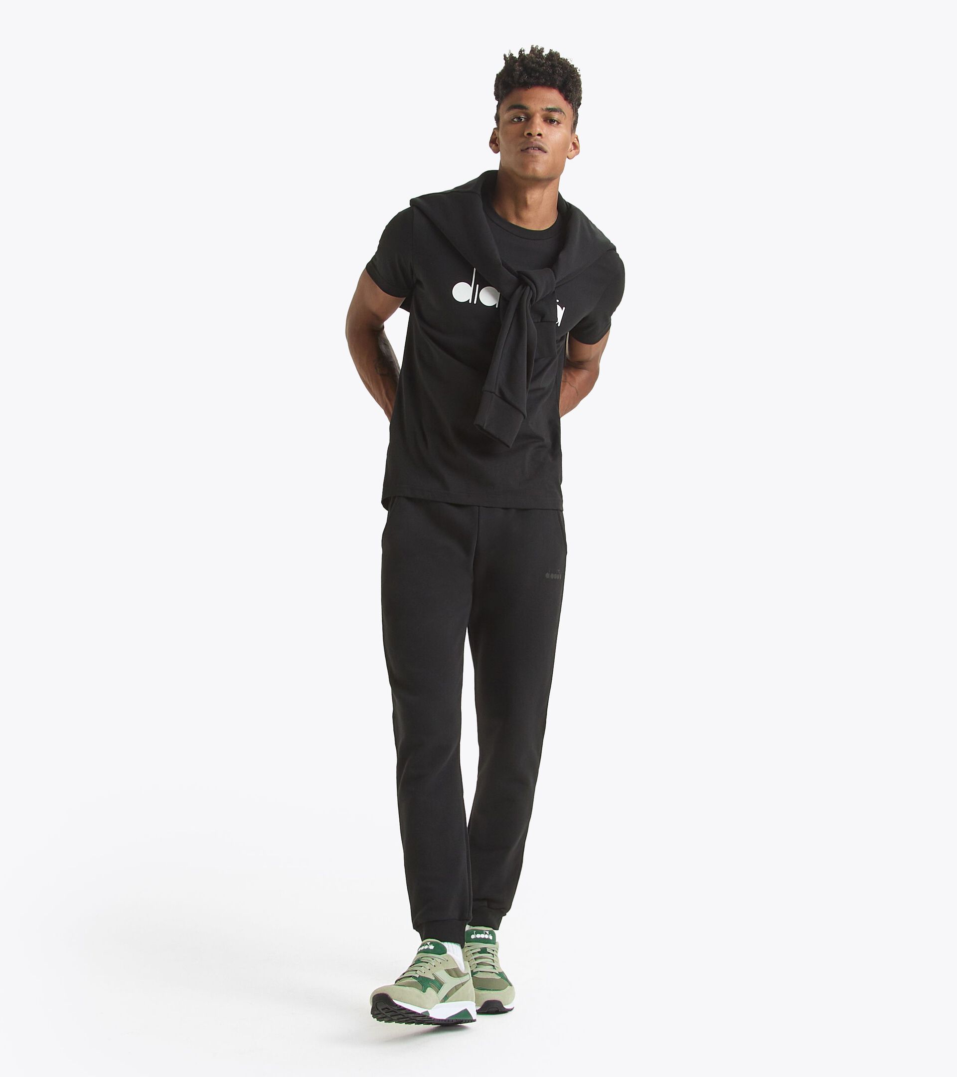 Sporty sweatpants - Made in Italy - Gender Neutral PANTS LOGO BLACK - Diadora