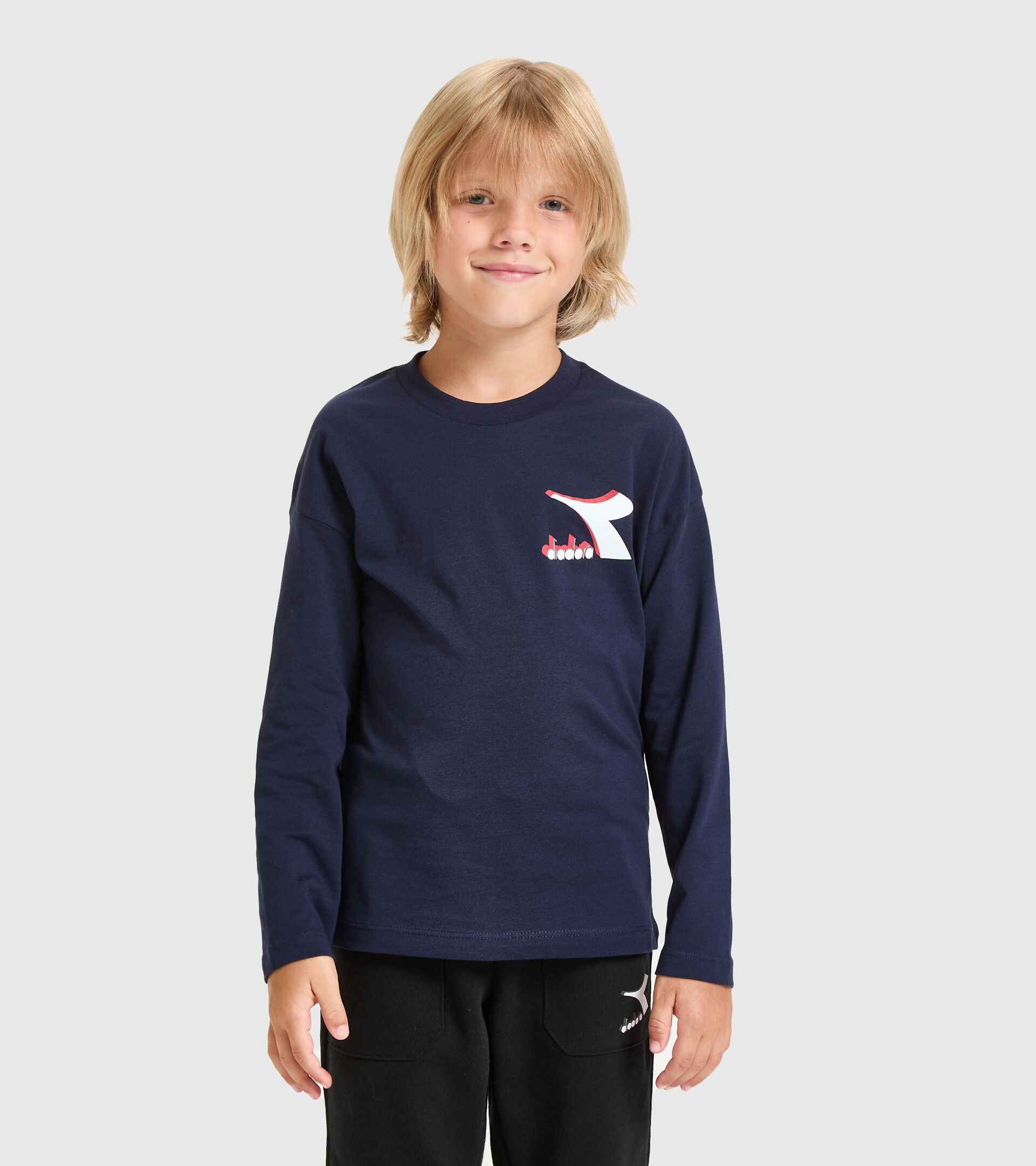 Apparel Sport BAMBINO JU.LS T-SHIRT CUBIC BLU CLASSICO Diadora