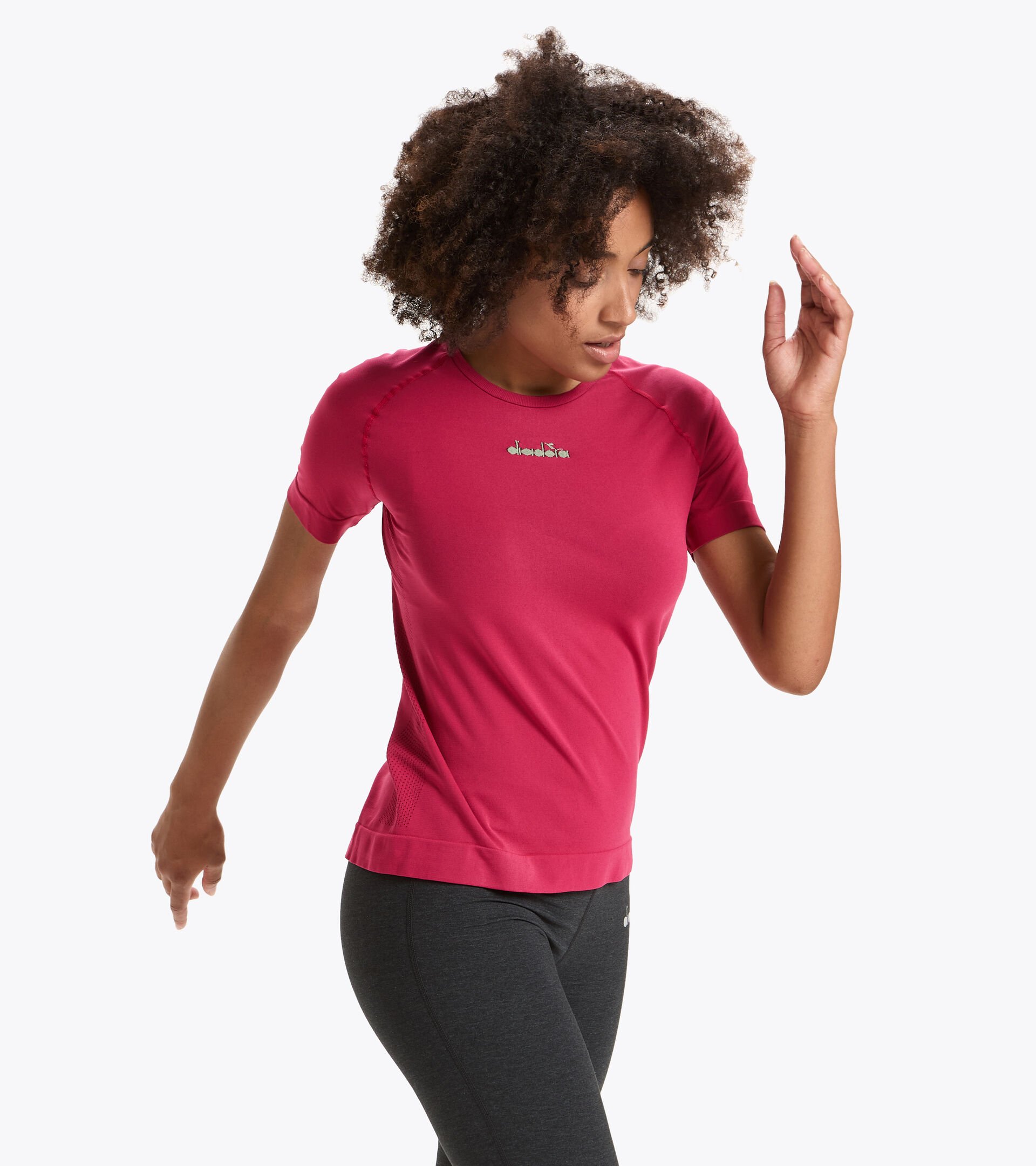 Running-T-Shirt Made in Italy - Damen L. SS SKIN FRIENDLY T-SHIRT KNALLIG ROSA - Diadora