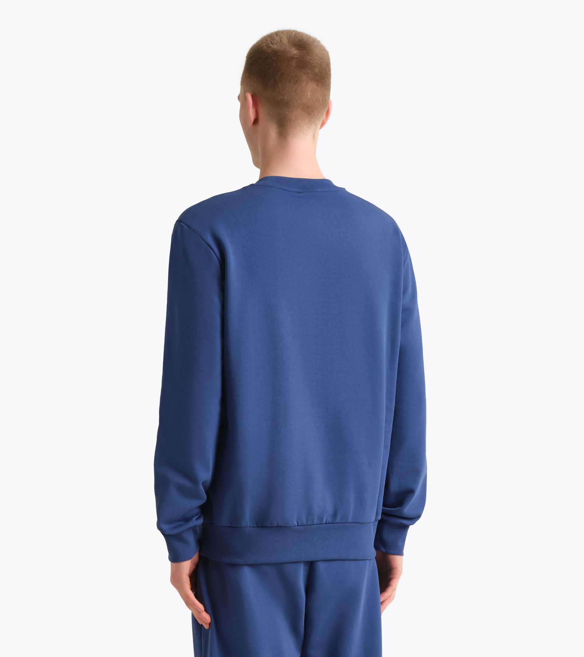 Sweatshirt aus Baumwolle mit rundem Ausschnitt - alle Geschlechter SWEATSHIRT CREW LOGO BLAU BAUERNROSE - Diadora
