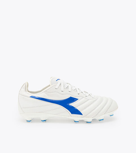 Firm ground football boots - Men’s BRASIL ELITE 2 LT LP12 OPTICAL WHITE/ROYAL BLUE - Diadora