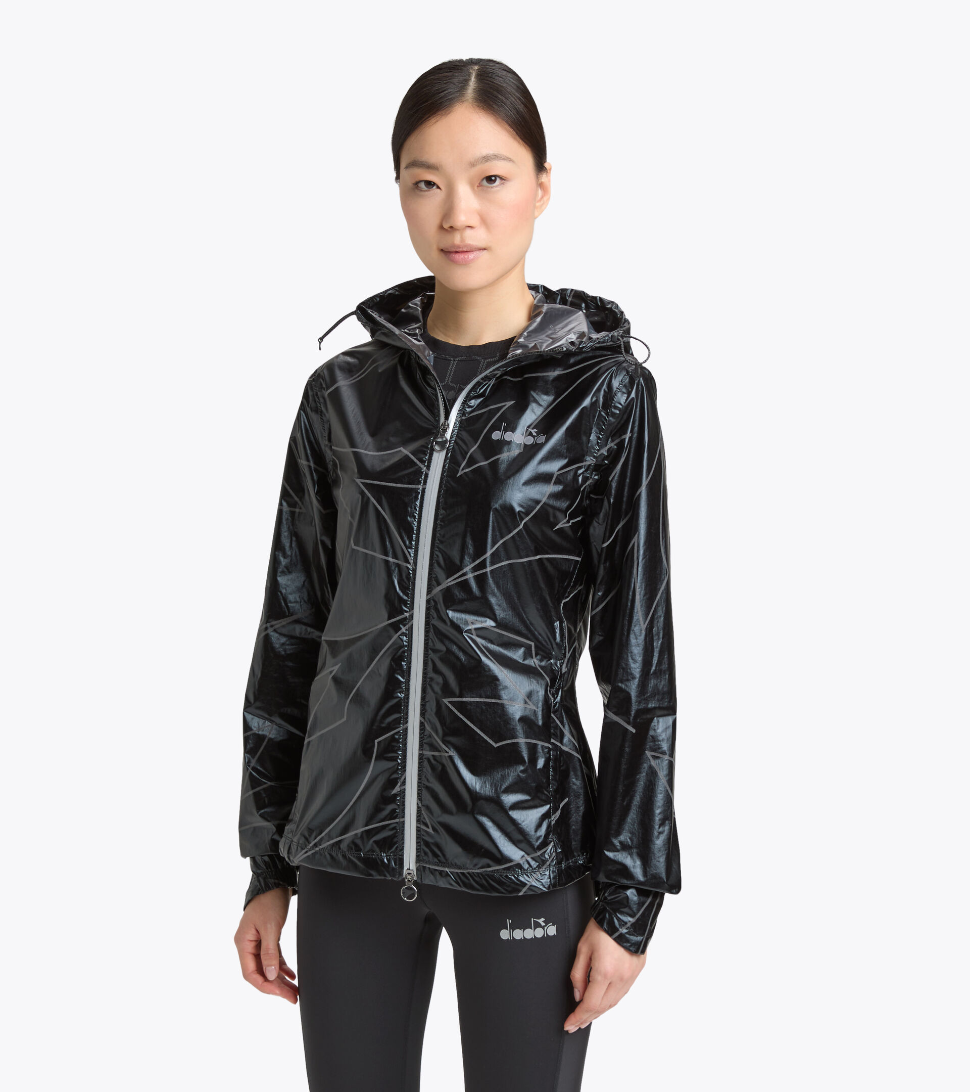 Waterproof running jacket - Women L. RAIN LOCK JACKET BLACK - Diadora