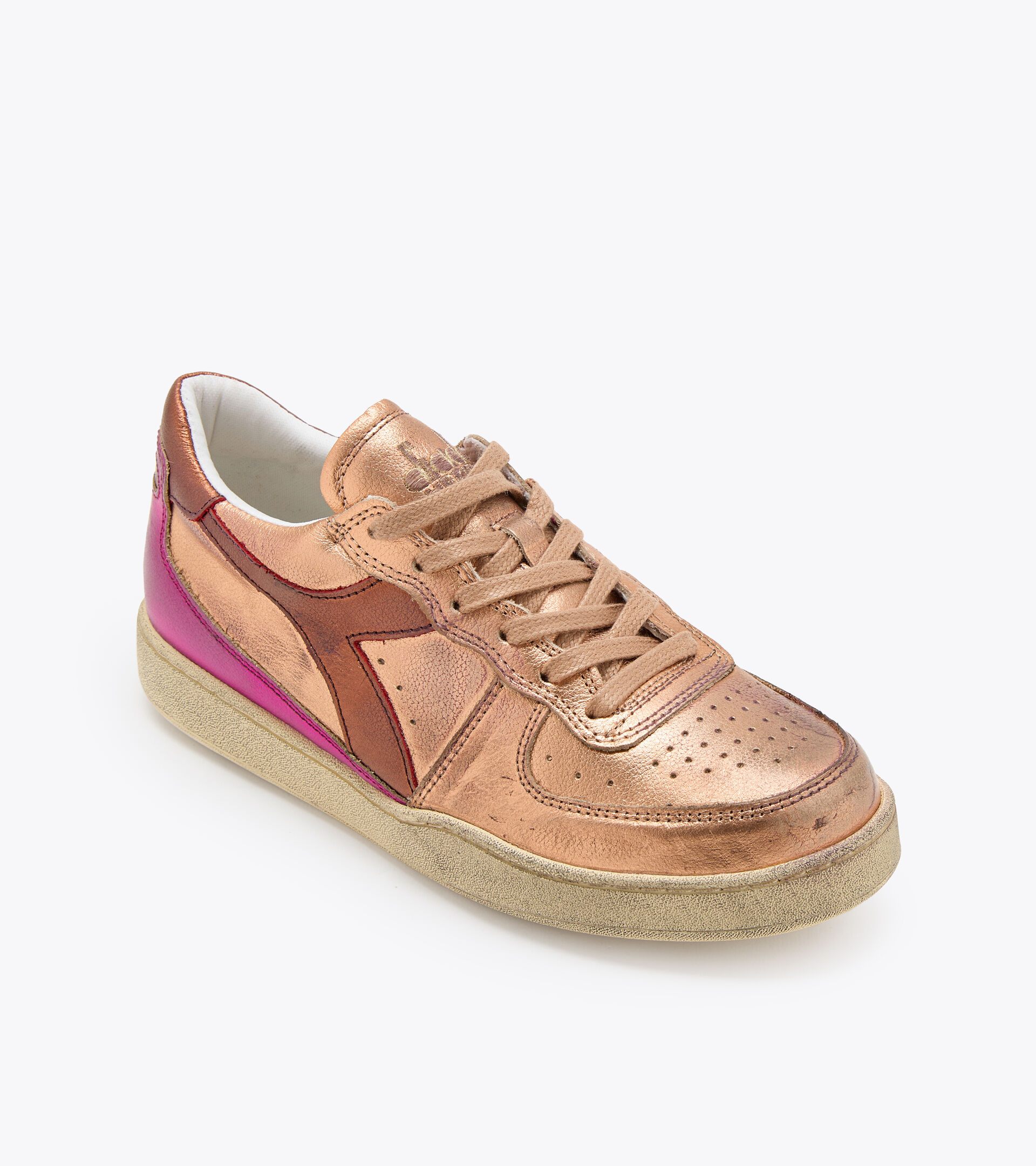 Heritage-Schuh - Damen MI BASKET LOW METALLIC USED WN TOAST - Diadora
