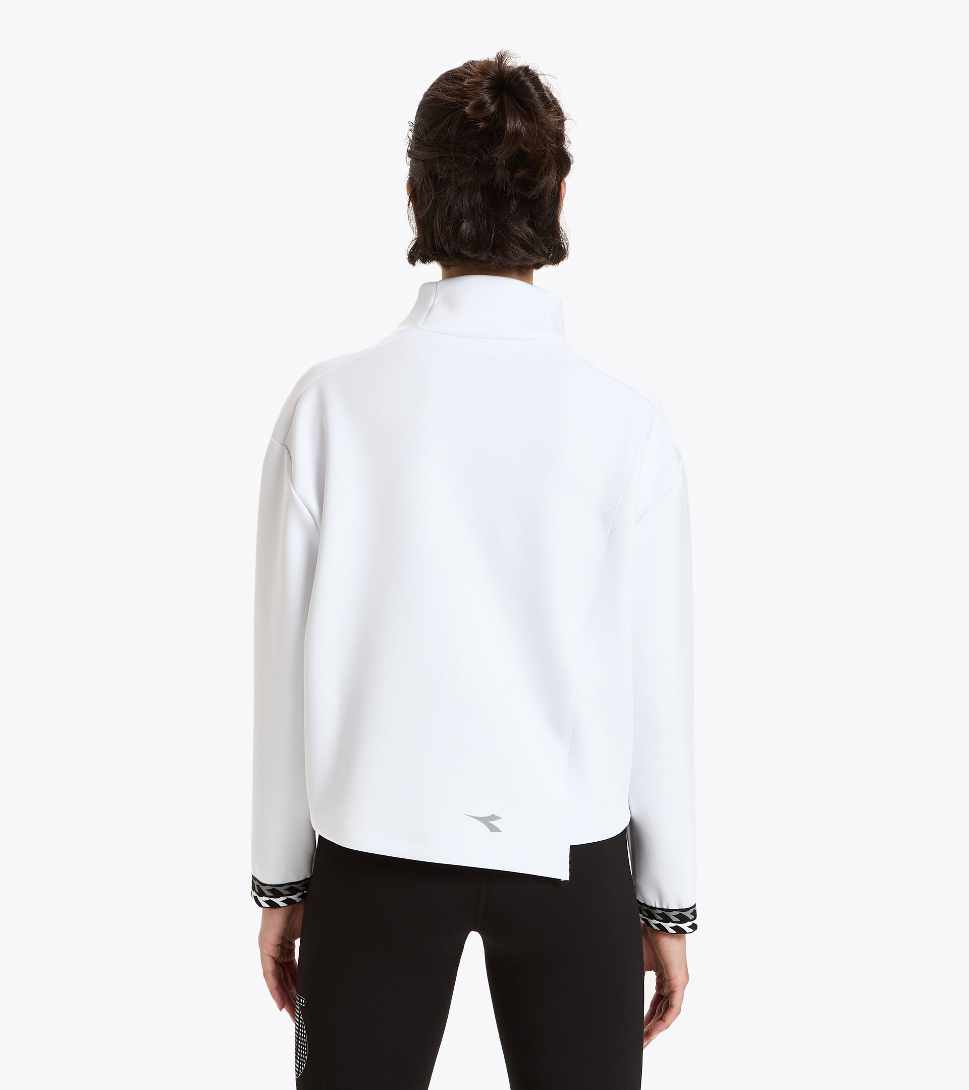 Running sweatshirt - Women L. SWEAT BE ONE WHITE/BLACK - Diadora
