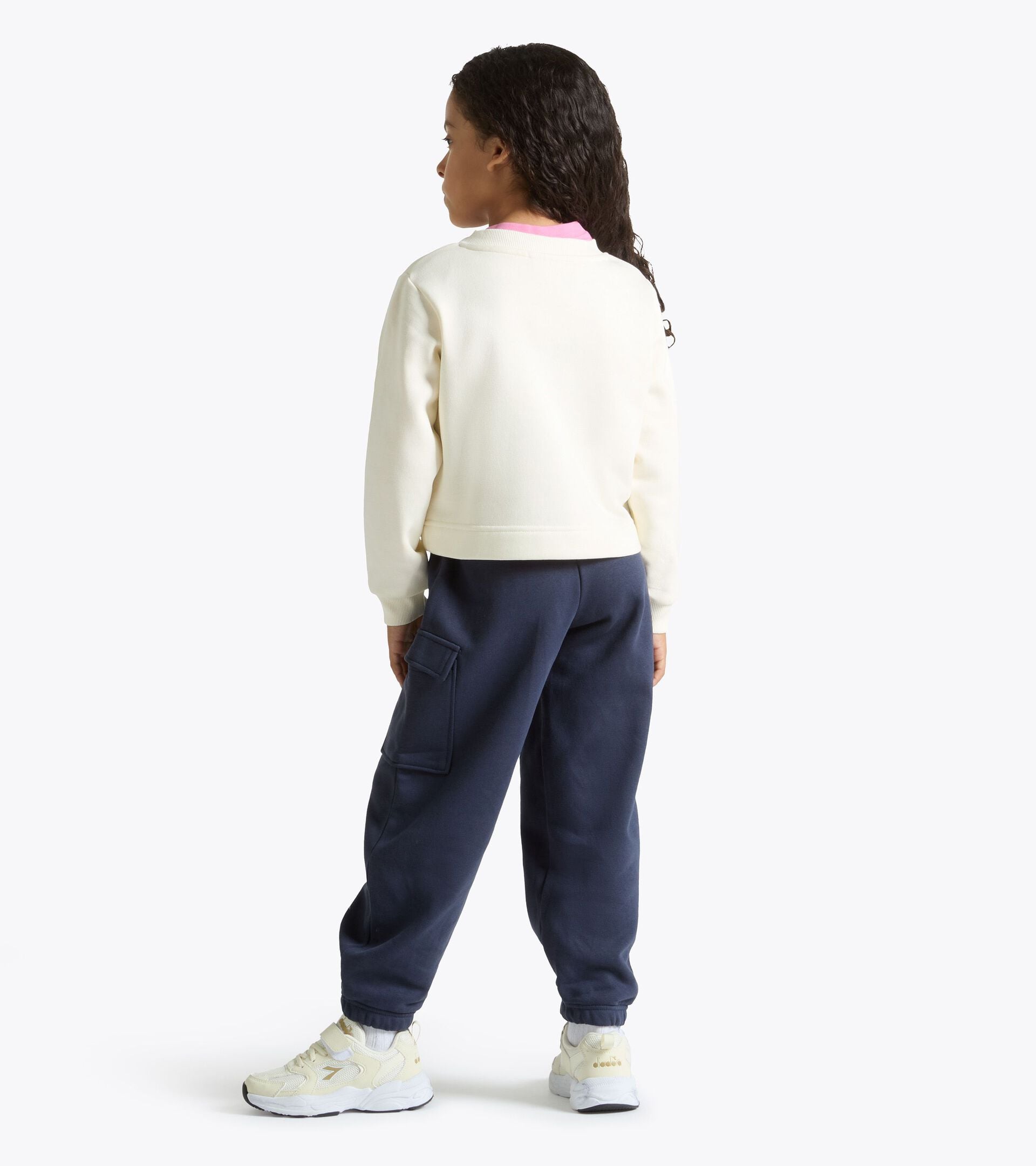 Ch&aacute;ndal cotton look - Regular/Relaxed - Ni&ntilde;a JG. TRACKSUIT FZ LOGO (BR) BIANCO GARDENIA - Diadora