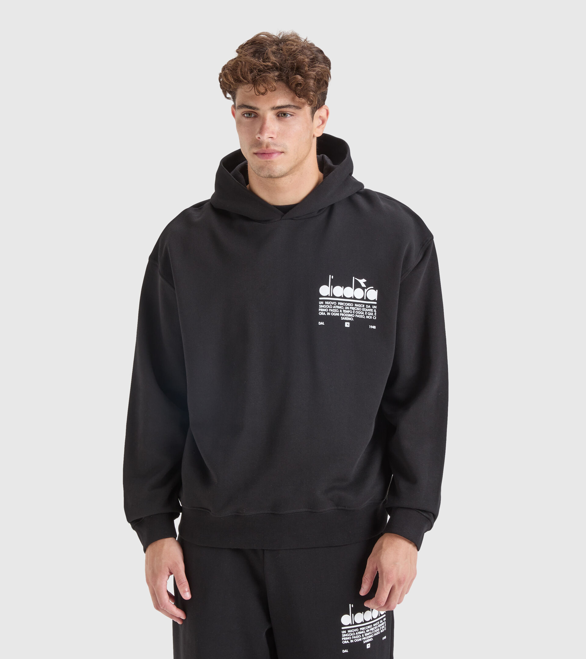 Sweatshirt aus Baumwolle mit Kapuze - Unisex HOODIE MANIFESTO SCHWARZ - Diadora