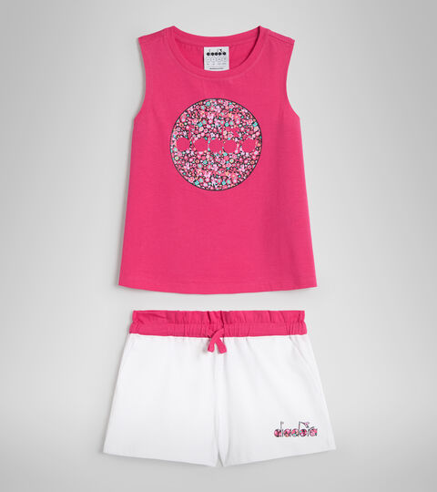 JG.SET SL BLOOM, SHOCKING PINK Sports vest top/shorts set - Girls JG.SET SL BLOOM SHOCKING PINK - Diadora