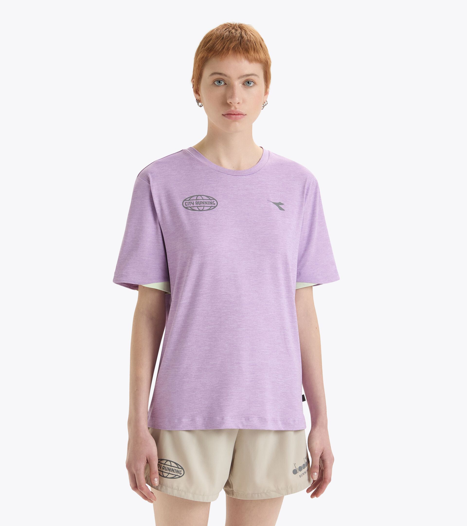 T-shirt da allenamento a maniche corte - Unisex SS T-SHIRT MILL CITY VIOLA LILLA ASSOLUTO - Diadora