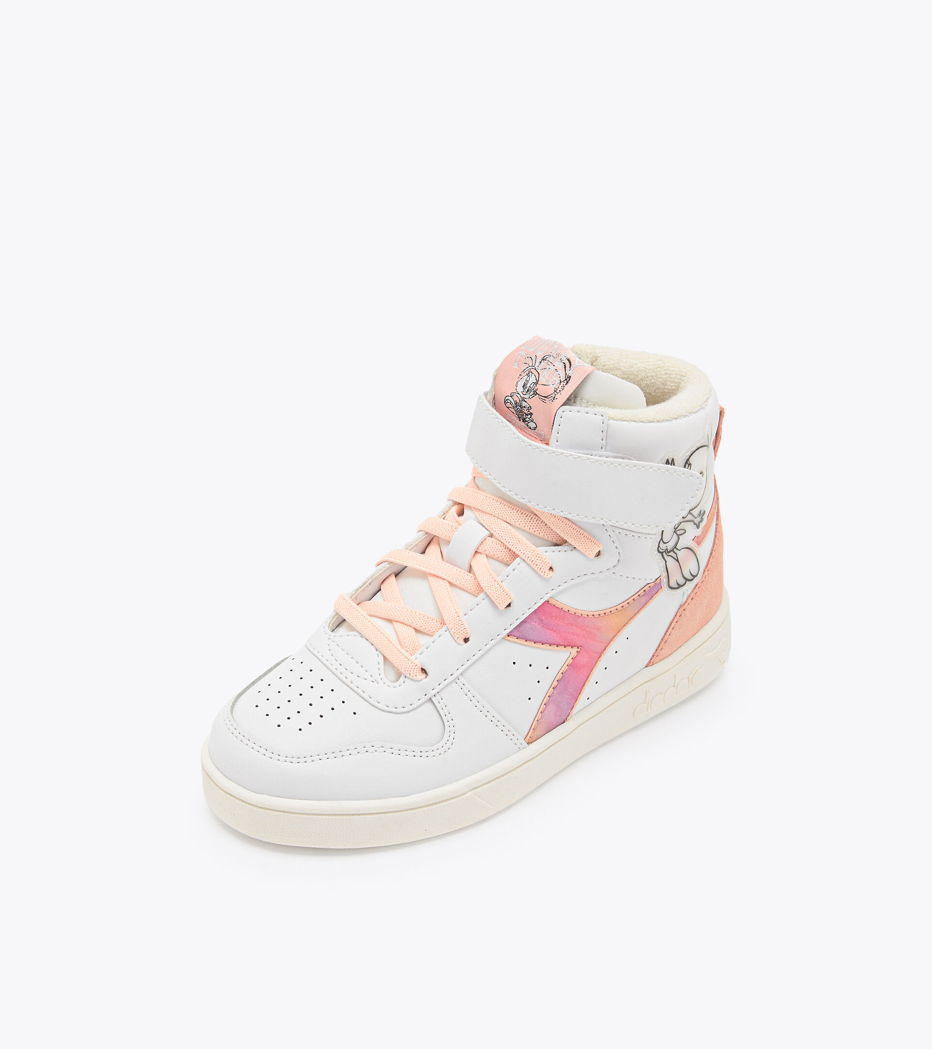 Sportschuh - Kinder 4-8 Jahren MAGIC BASKET MID TWEETY PS WEISS/PFIRSICH MELBA - Diadora