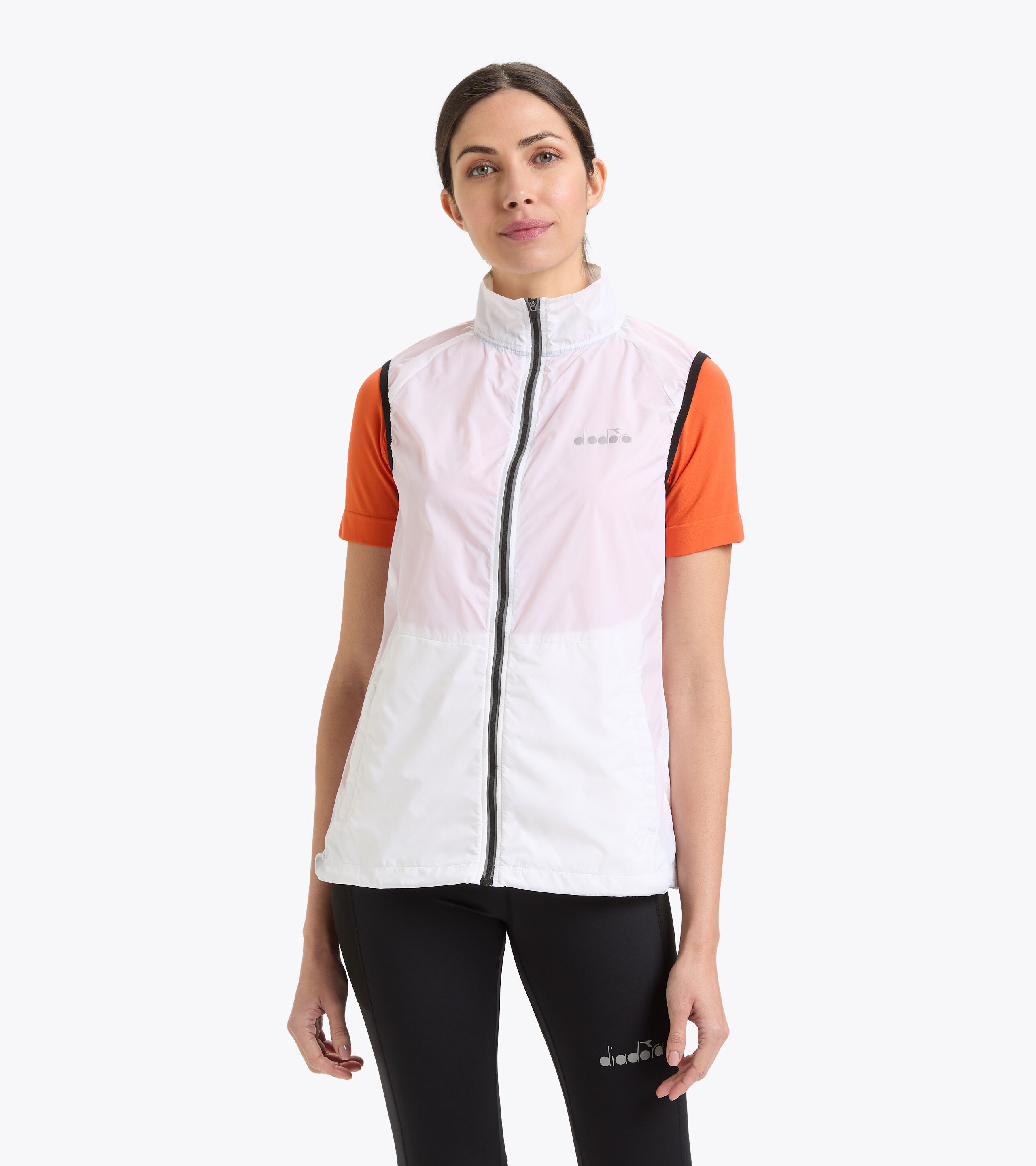 Diadora Polar Womens Sports Jacket White Thermal Full Zip Fleece S-M UK 8/10 