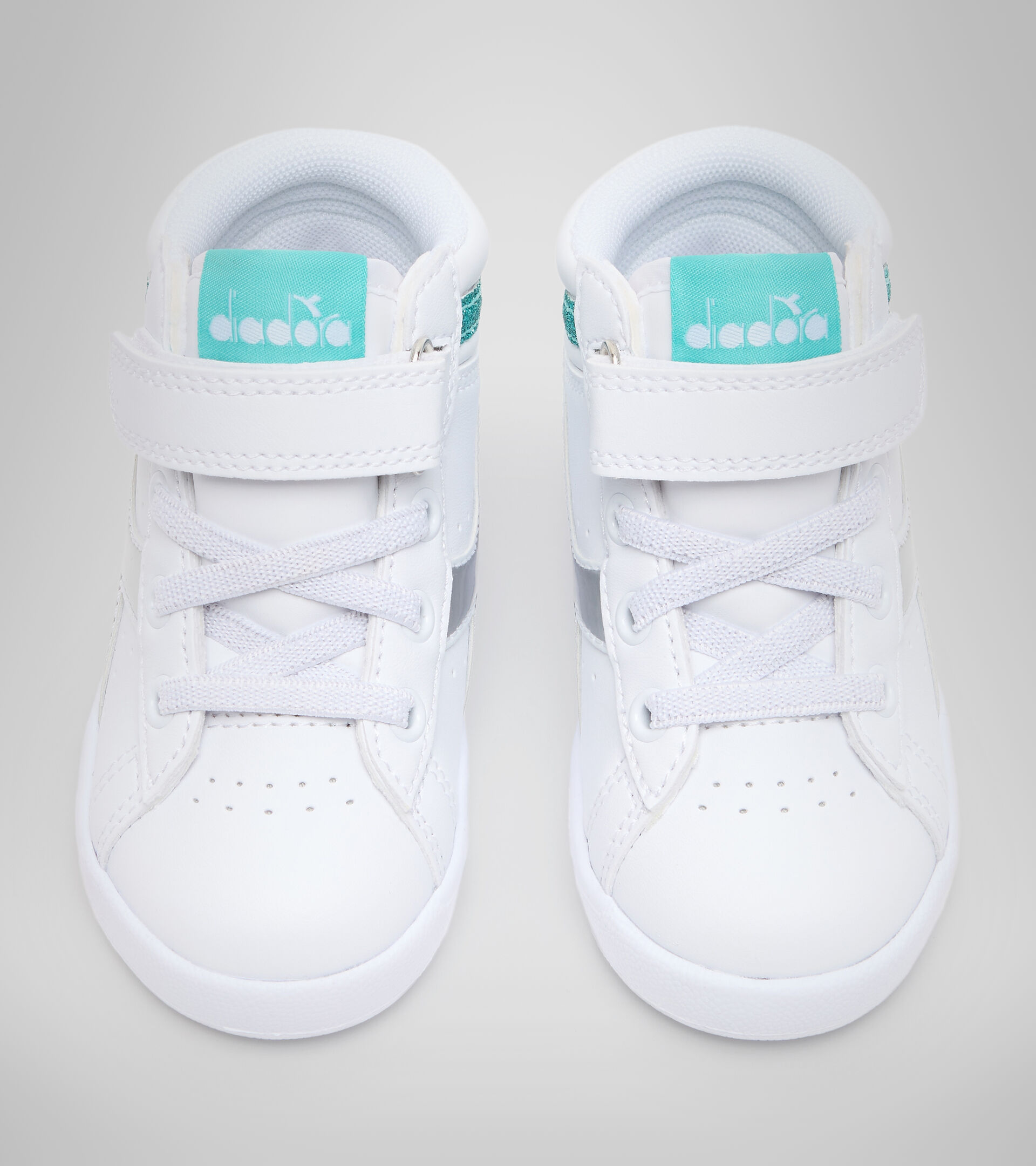 Sports shoes - Toddlers 1-4 years GAME P HIGH GIRL TD WHITE/BLUE TURQUOISE - Diadora