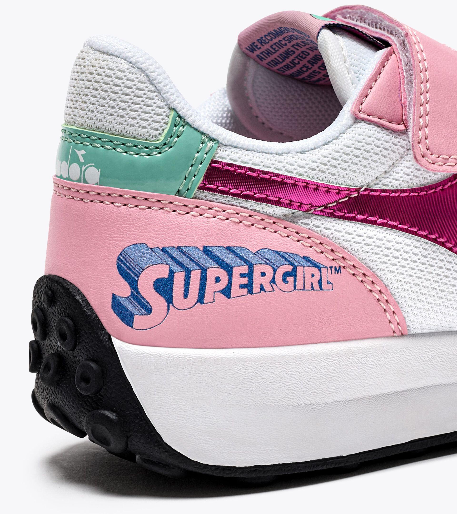 Sports sneaker - Girls - 4 to 8 years old  RACE PS SUPERGIRL CANDY PINK/HOT PINK - Diadora