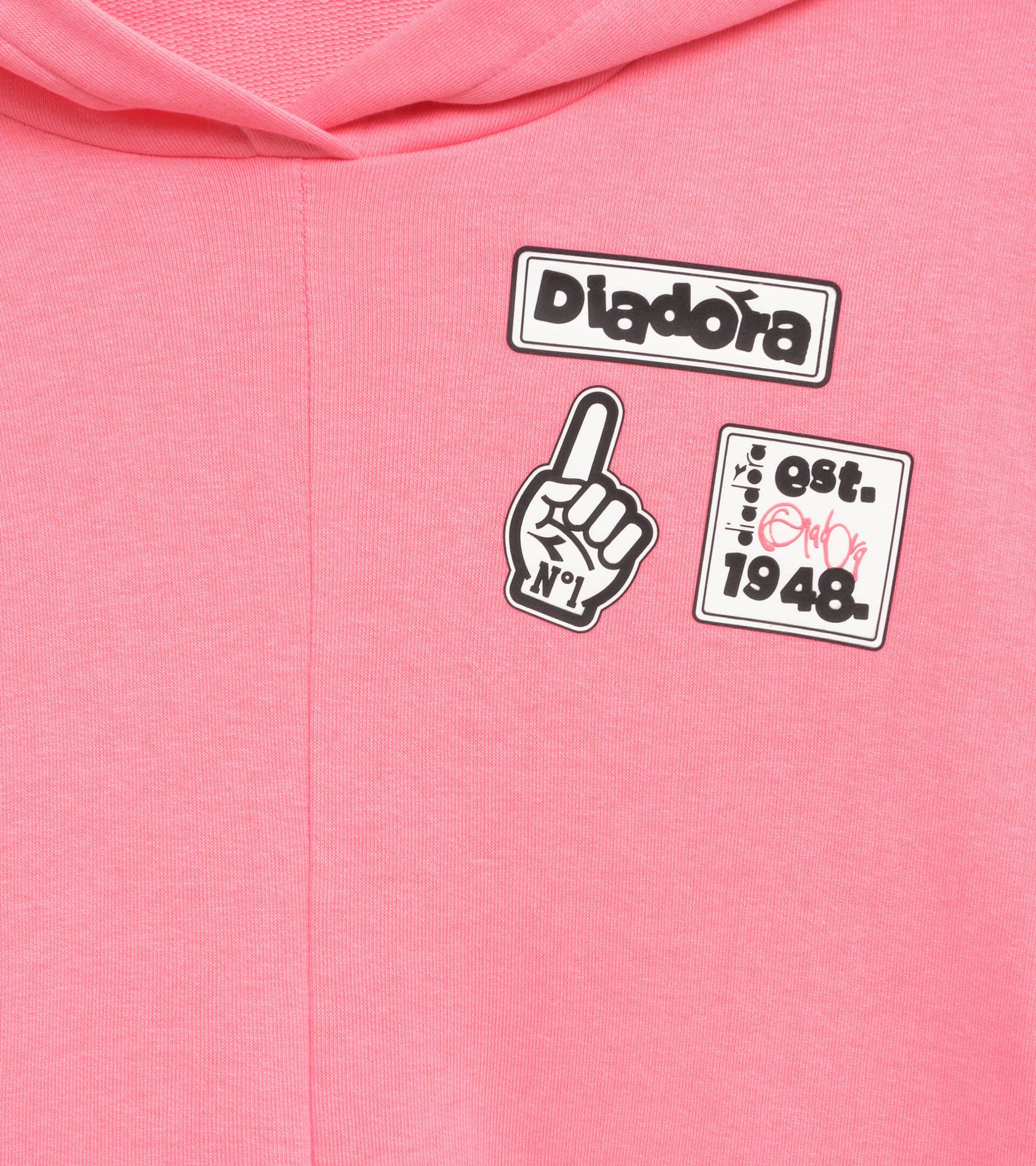 Sweat-shirt &agrave; capuche - Fille
 JG. HOODIE ESS. SPORTS ROSE CITRON PRESSE - Diadora