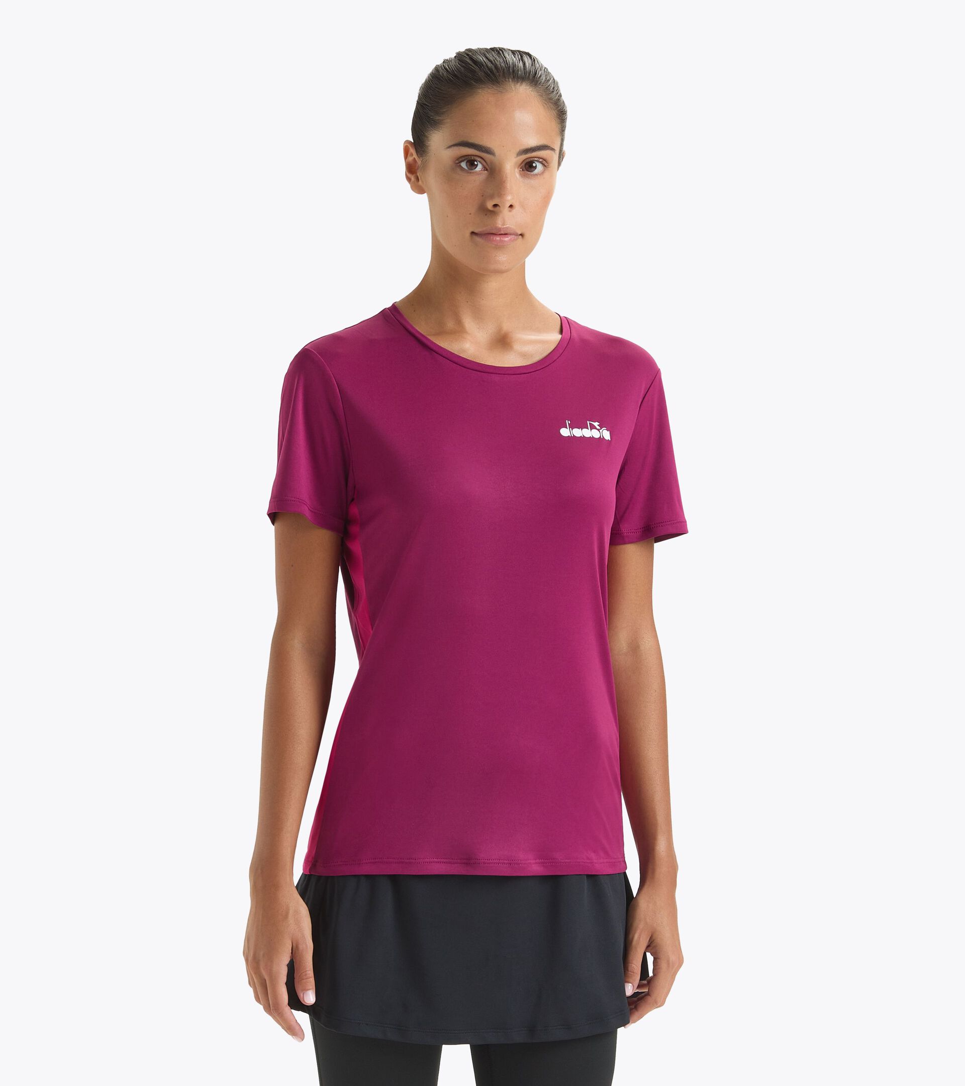 T-shirt da tennis - Donna L. SS T-SHIRT VIOLA LAMPONE (55050) - Diadora