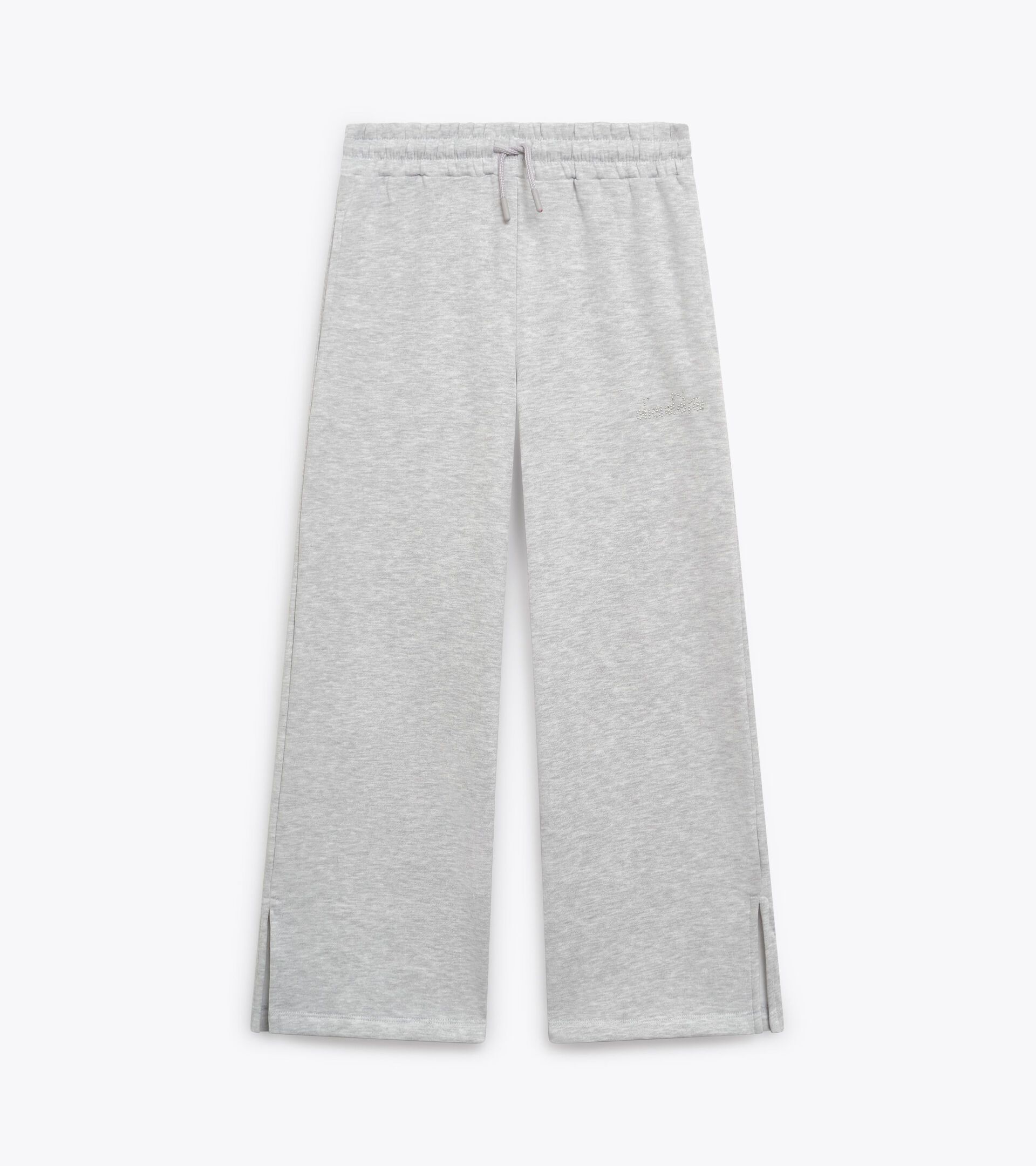 Sporthose mit ausgestelltem Bein - Mädchen JG. FLARE PANTS RHINESTONE LICHT MITTELGRAU MELANGE - Diadora