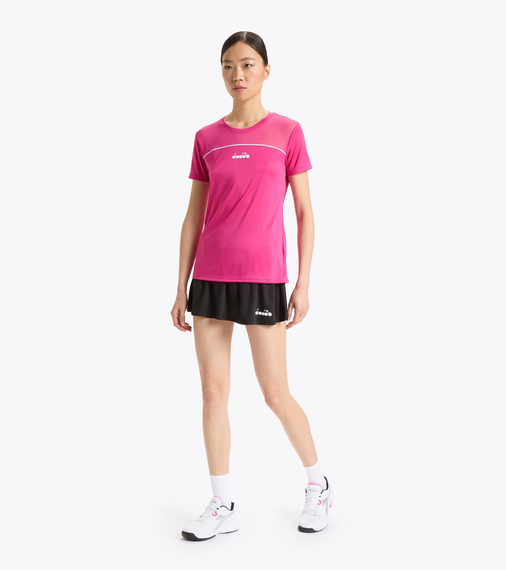Polyester tennis T-shirt - Women L. SS CORE T-SHIRT T BEETROOT PINK - Diadora