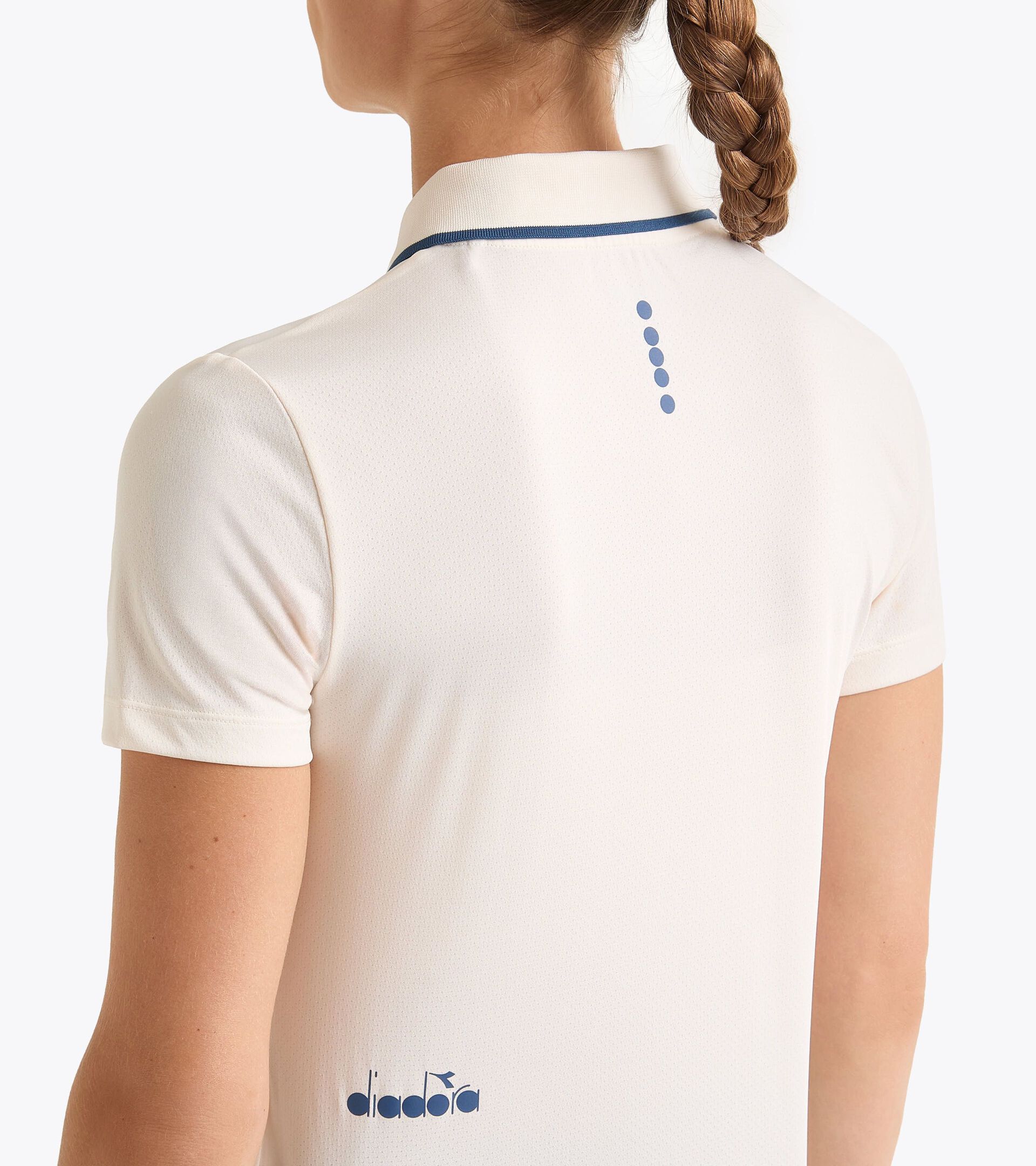 Tennis polo shirt - Women’s L. SS T-POLO TENNIS WHISPER WHITE - Diadora