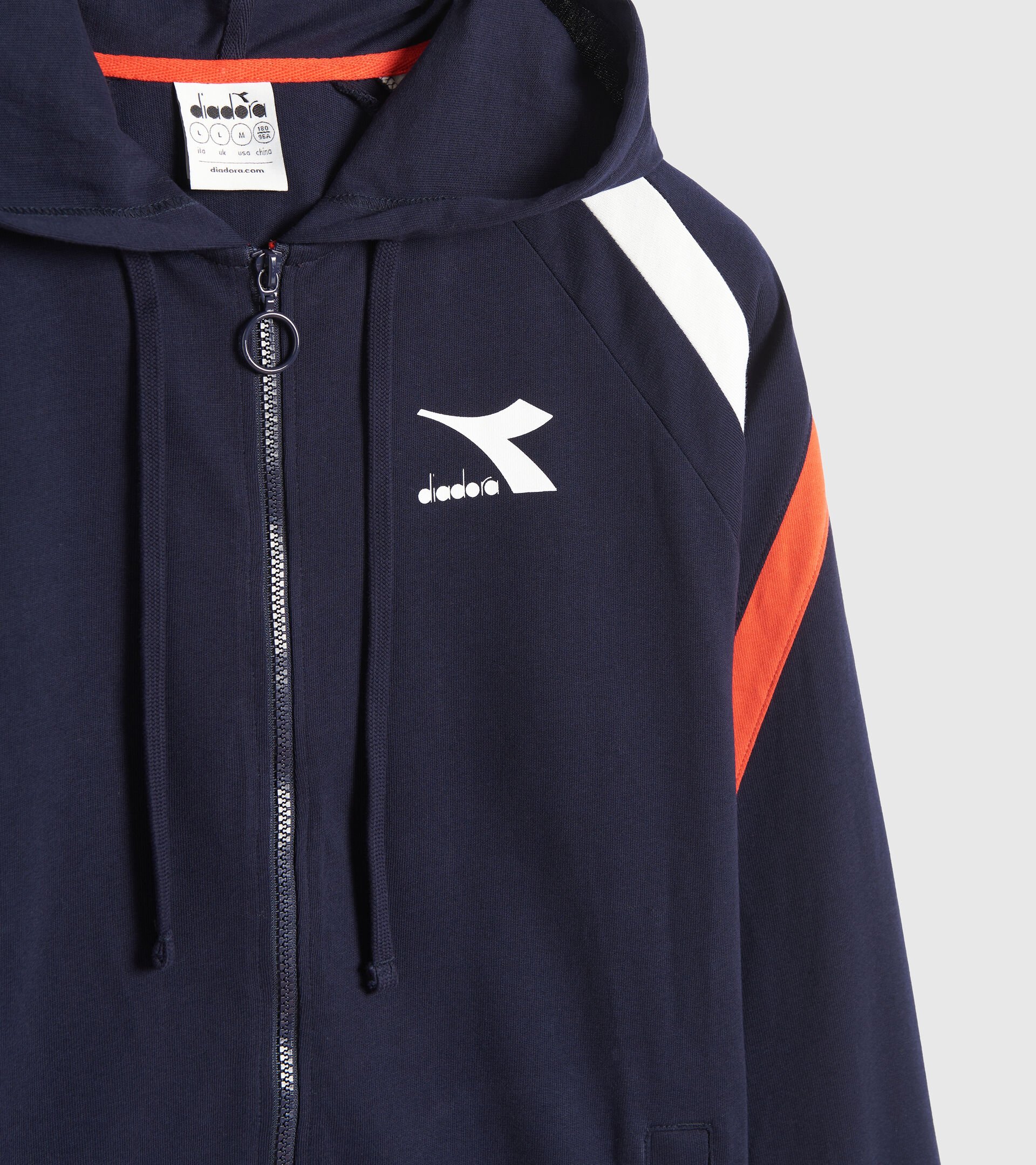 Cotton tracksuit - Men TRACKSUIT HOODIE FZ CORE CLASSIC NAVY - Diadora