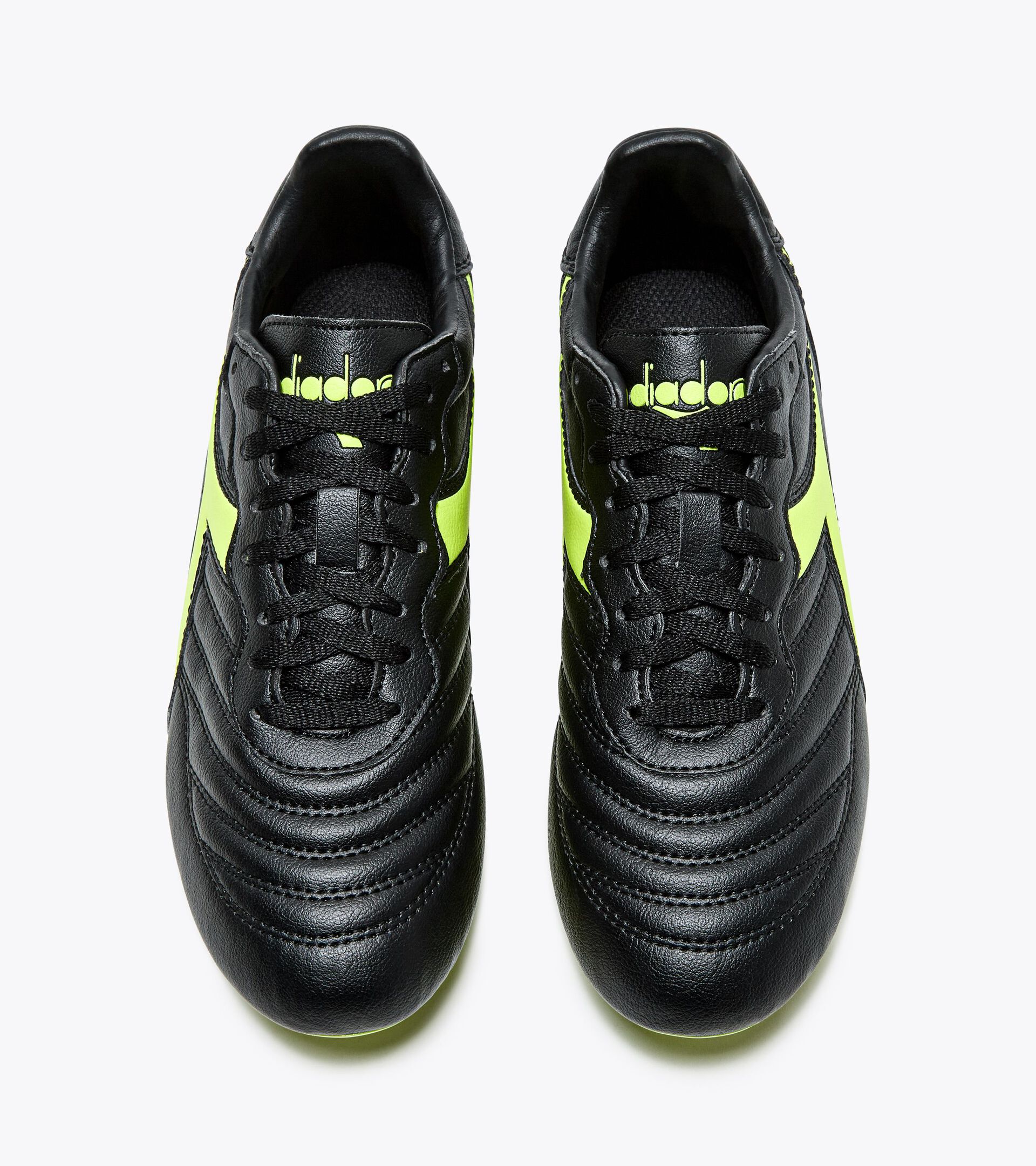 Calcio boots for firm ground - Junior BRASIL R LPU JR BLACK/FLUO YELLOW DIADORA - Diadora