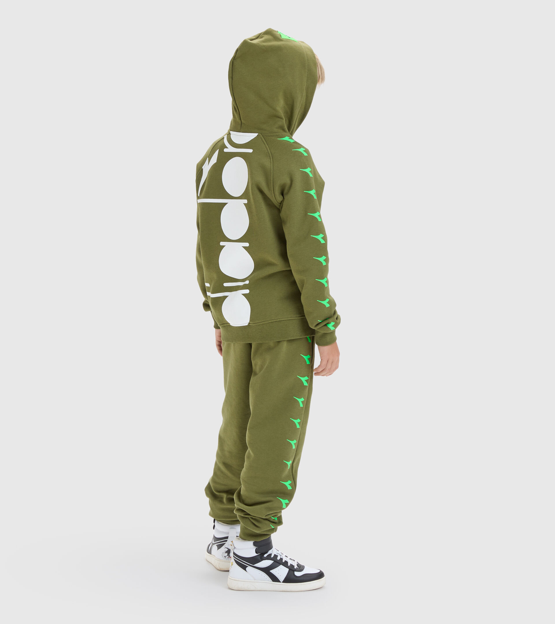 Felpa con cappuccio - Bambino  JB.HOODIE FZ D VERDE MILITARE (00737) - Diadora