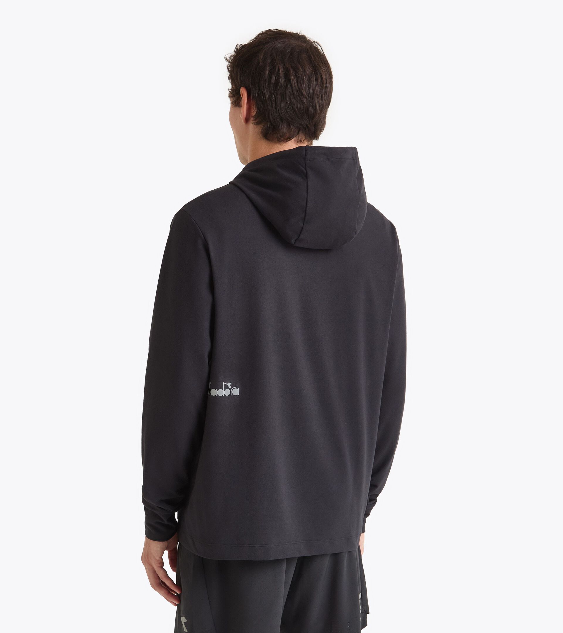 Sudadera de punto para después de entrenar§Hombre JERSEY PULLOVER HOODIE RUN CREW NEGRO - Diadora