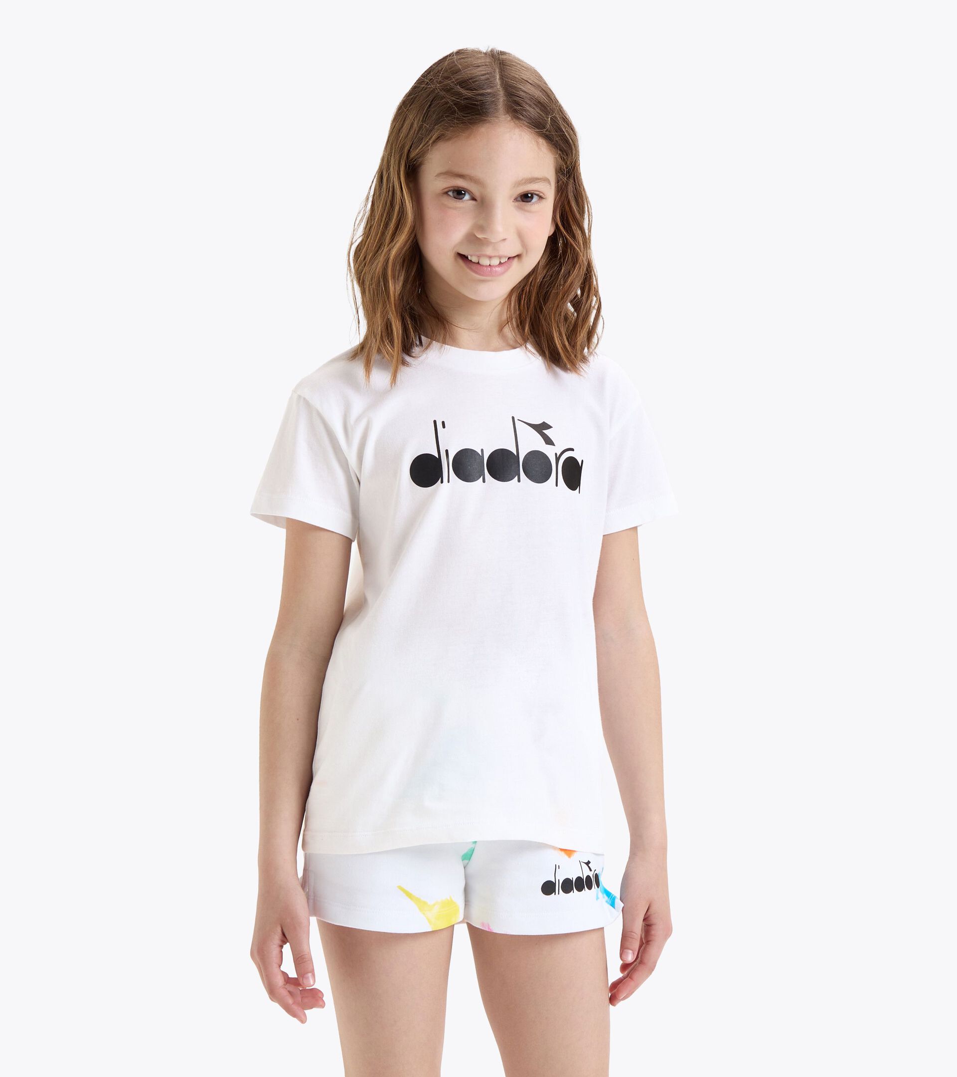 T-shirt en coton - Fille JG.T-SHIRT SS WATER COLOR BLANC PAPYRUS - Diadora