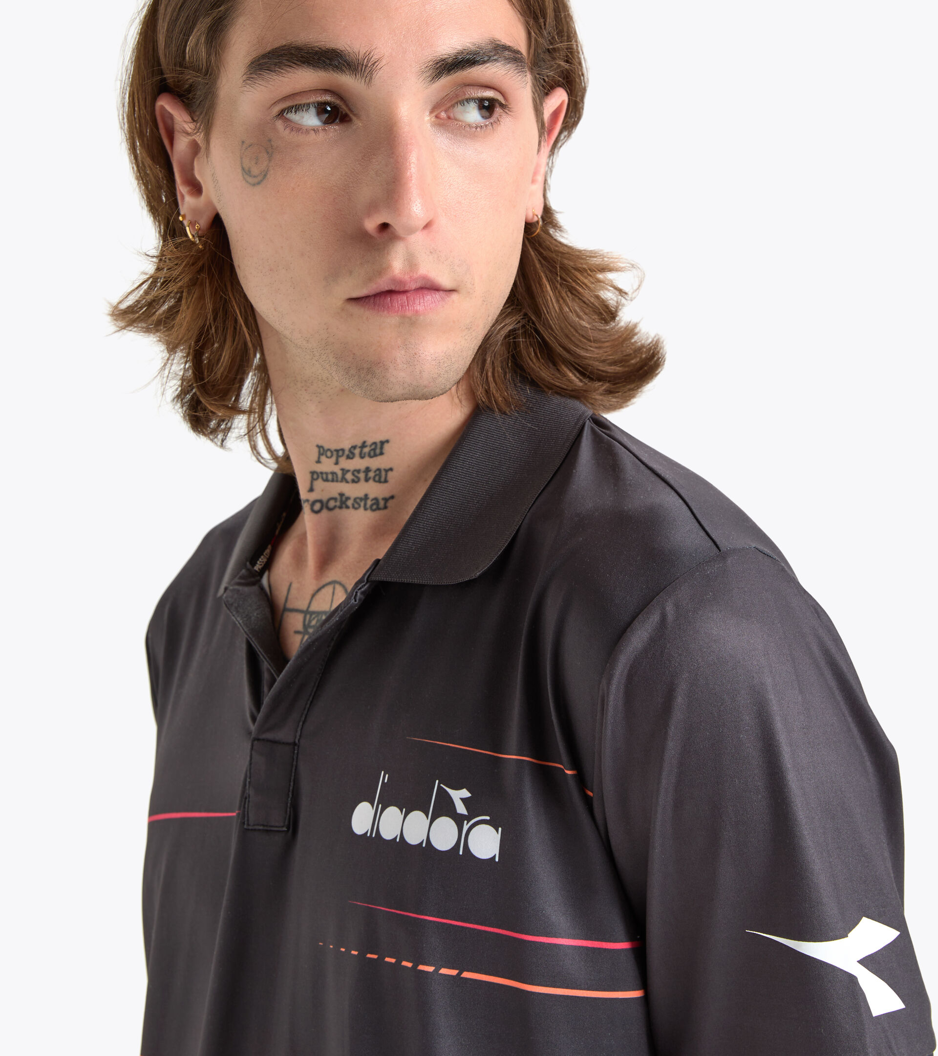 Short-sleeved tennis polo-shirt - Men SS POLO ICON BLACK - Diadora